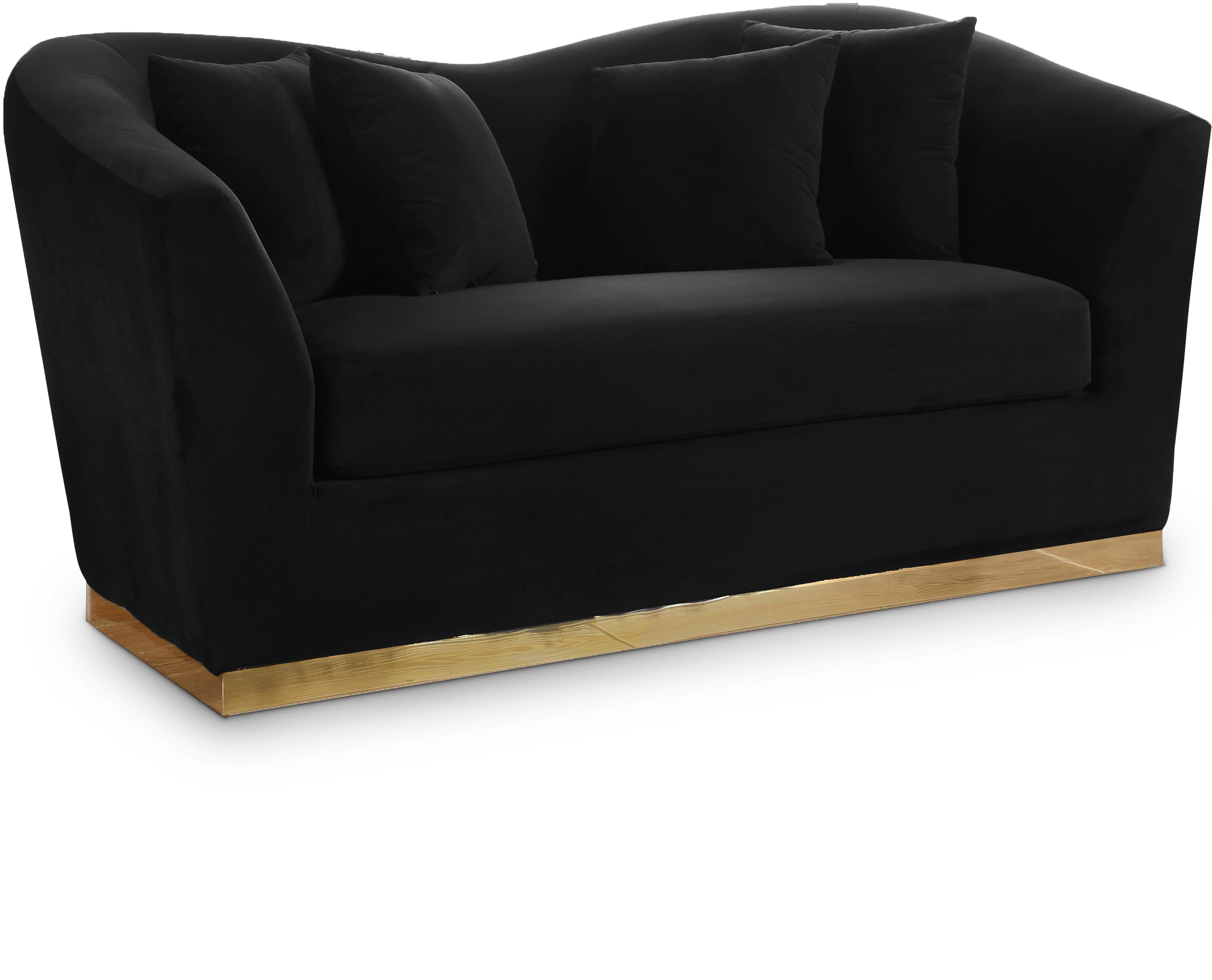 Arabella Black Velvet Loveseat - Luxury Home Furniture (MI)