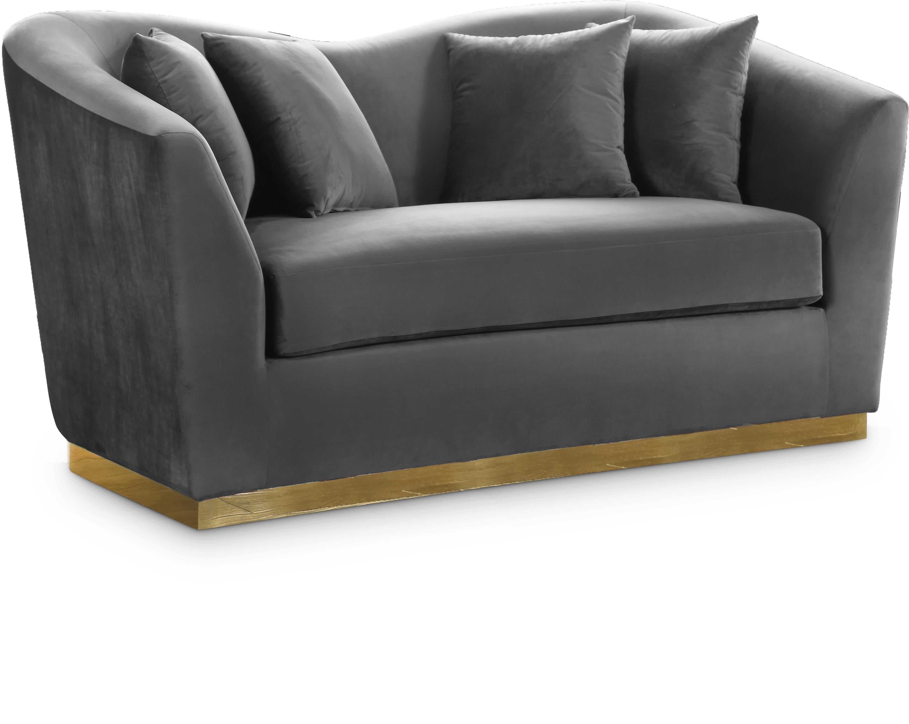 Arabella Grey Velvet Loveseat - Luxury Home Furniture (MI)