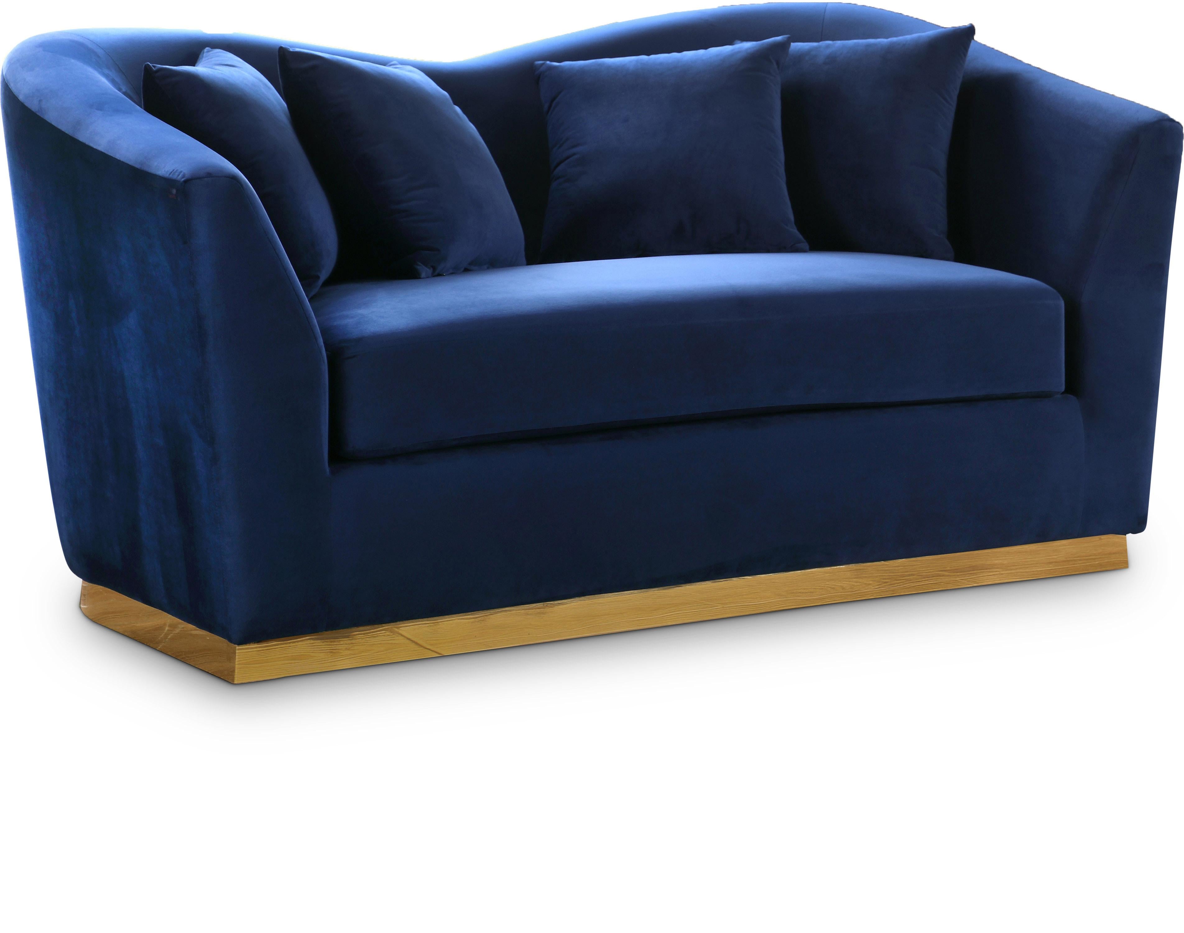 Arabella Navy Velvet Loveseat - Luxury Home Furniture (MI)