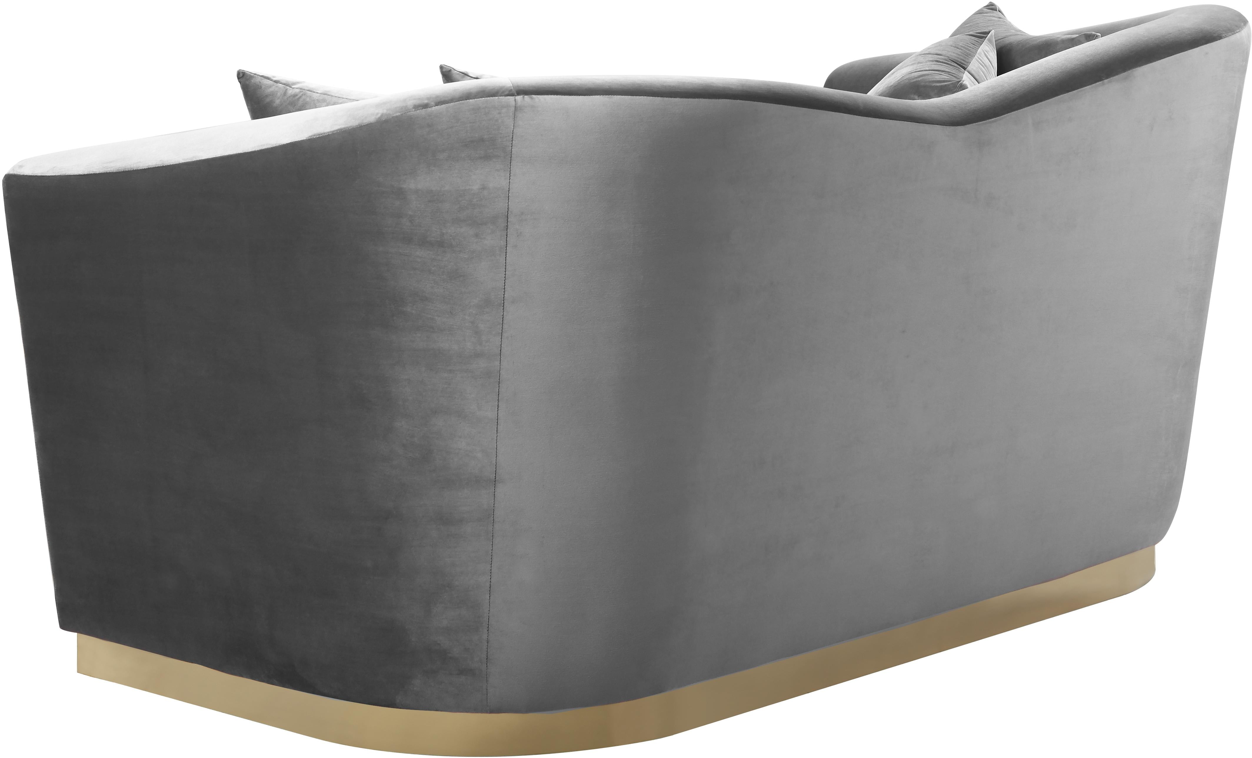 Arabella Grey Velvet Loveseat - Luxury Home Furniture (MI)