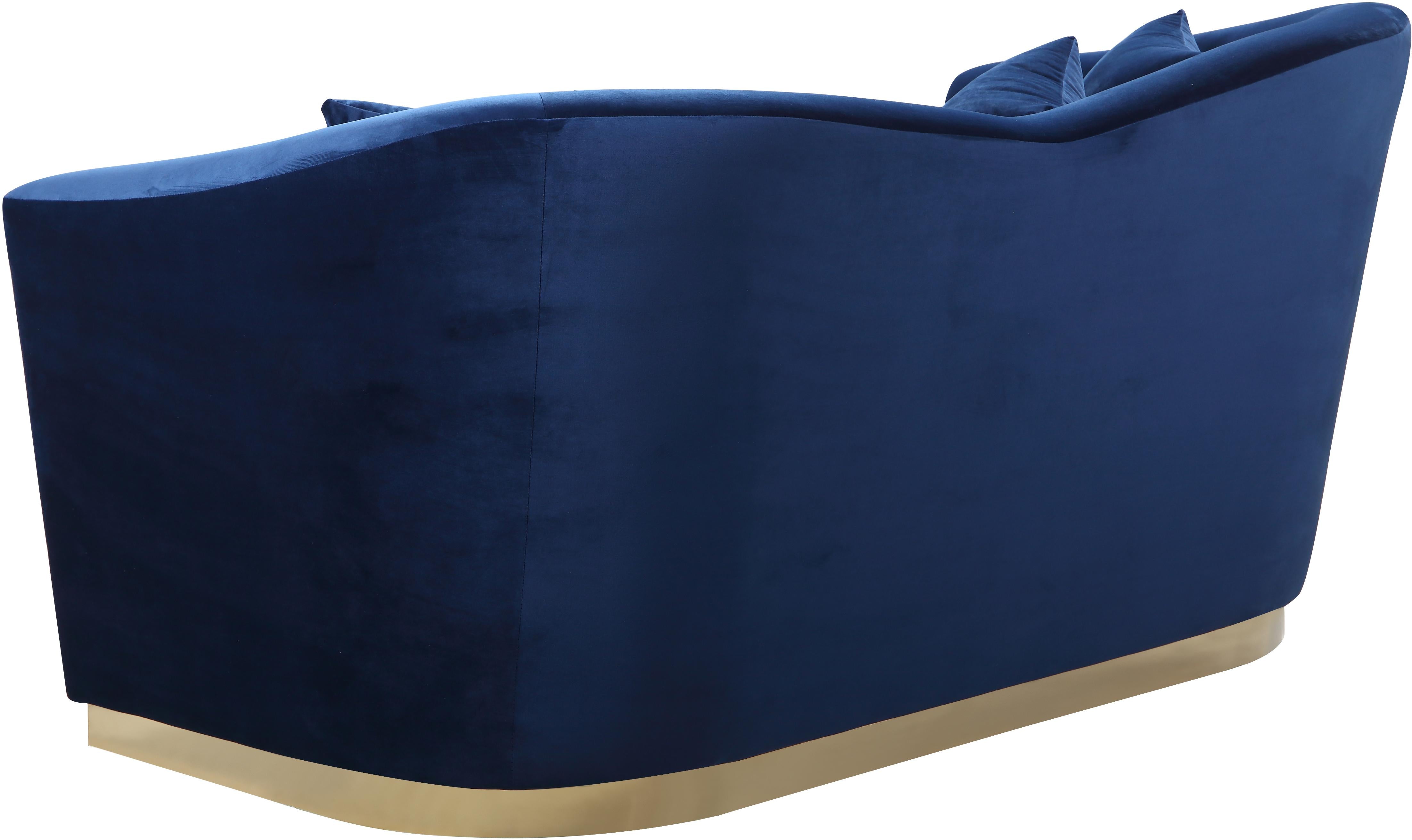 Arabella Navy Velvet Loveseat - Luxury Home Furniture (MI)