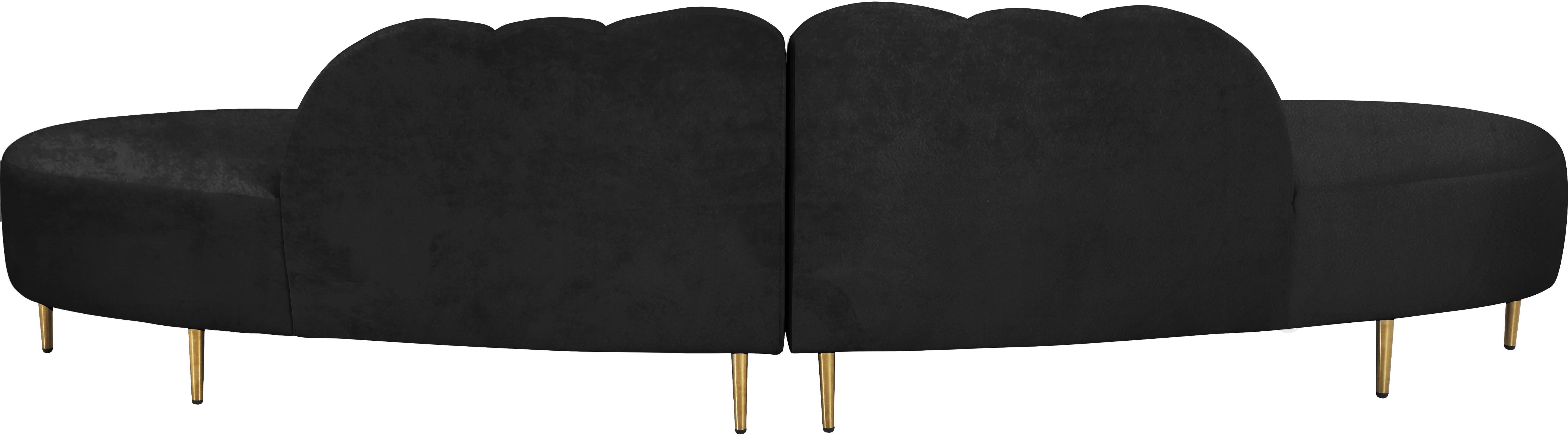 Divine Black Velvet 2pc. Sectional - Luxury Home Furniture (MI)