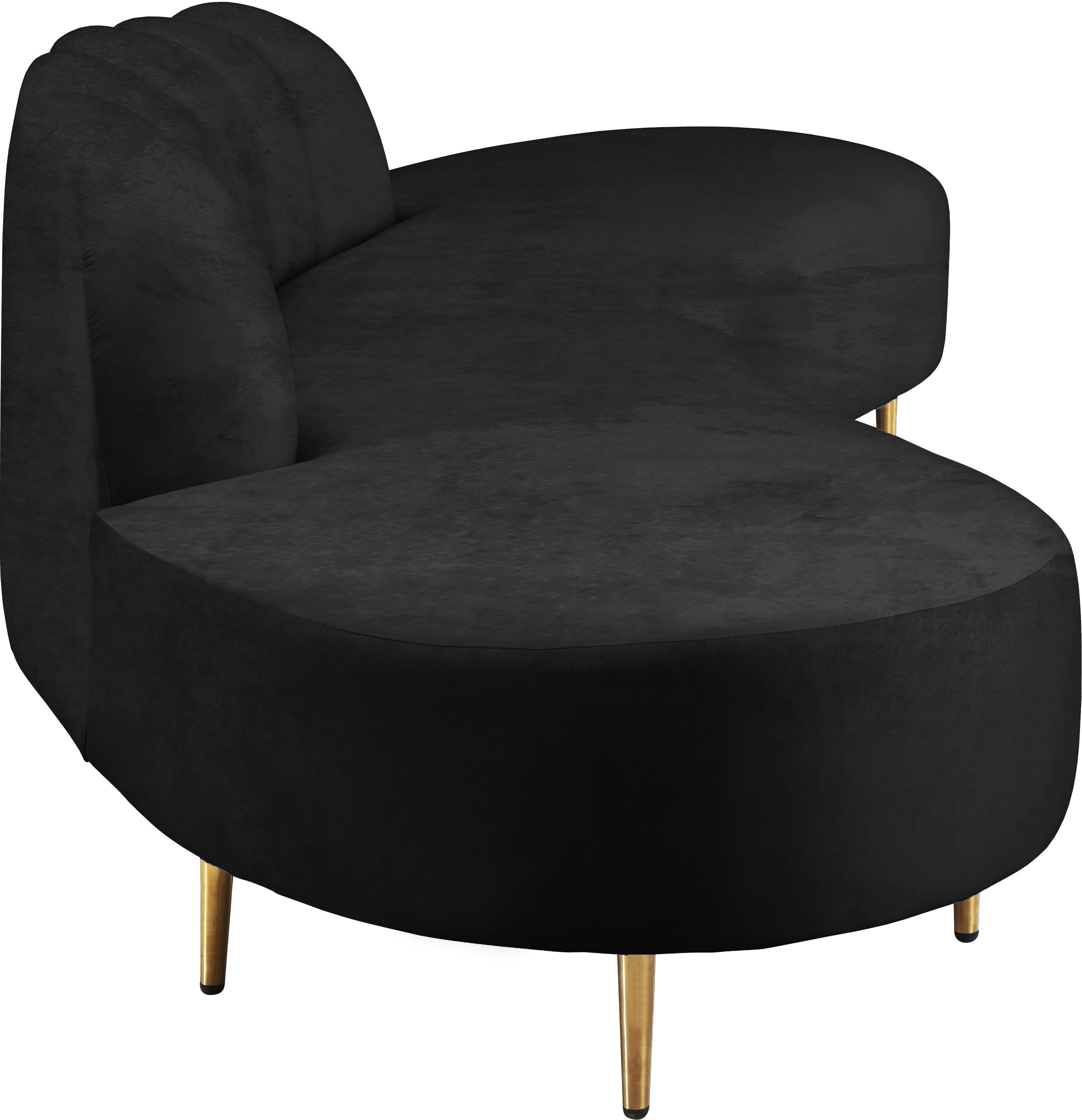 Divine Black Velvet 2pc. Sectional - Luxury Home Furniture (MI)
