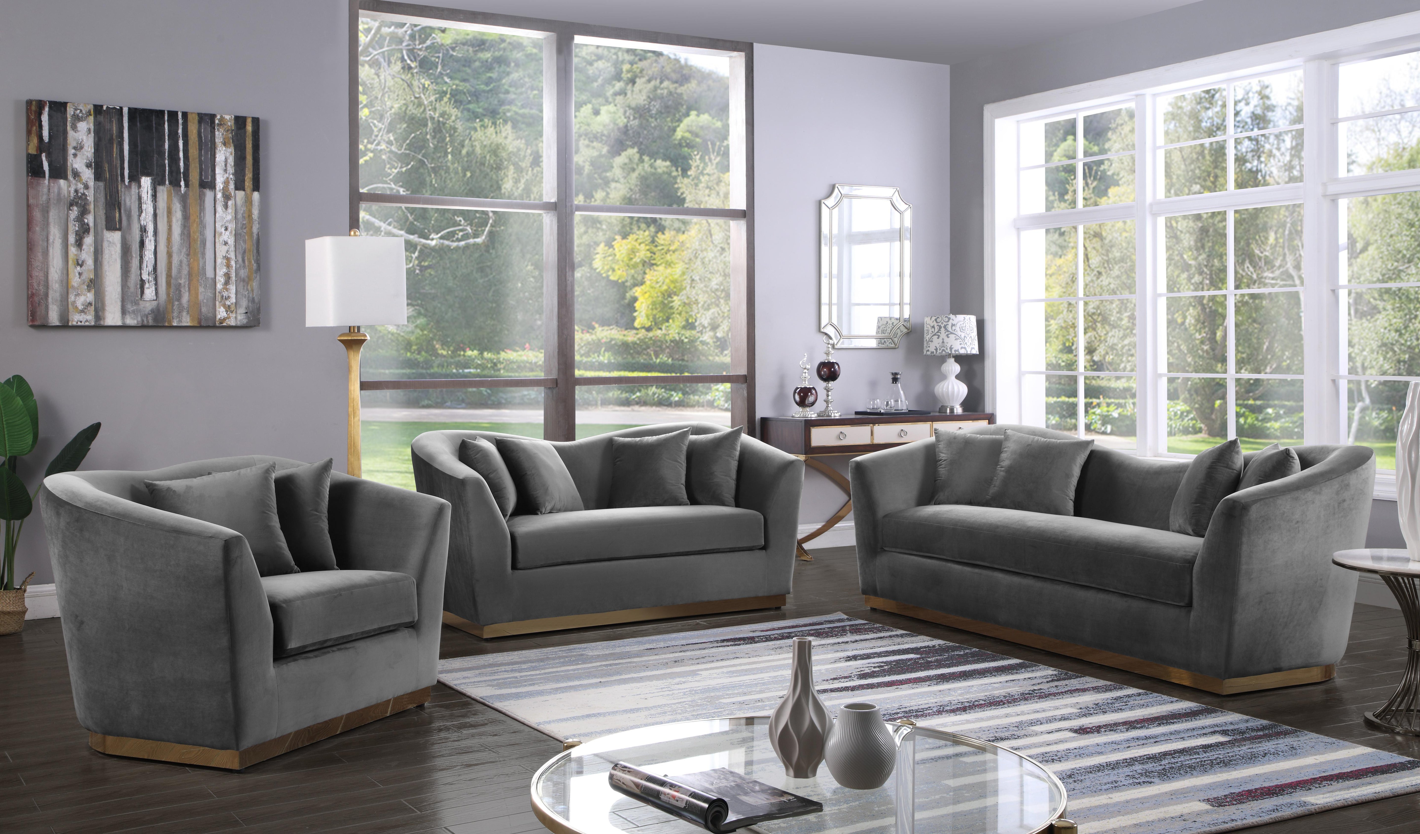 Arabella Grey Velvet Sofa - Luxury Home Furniture (MI)
