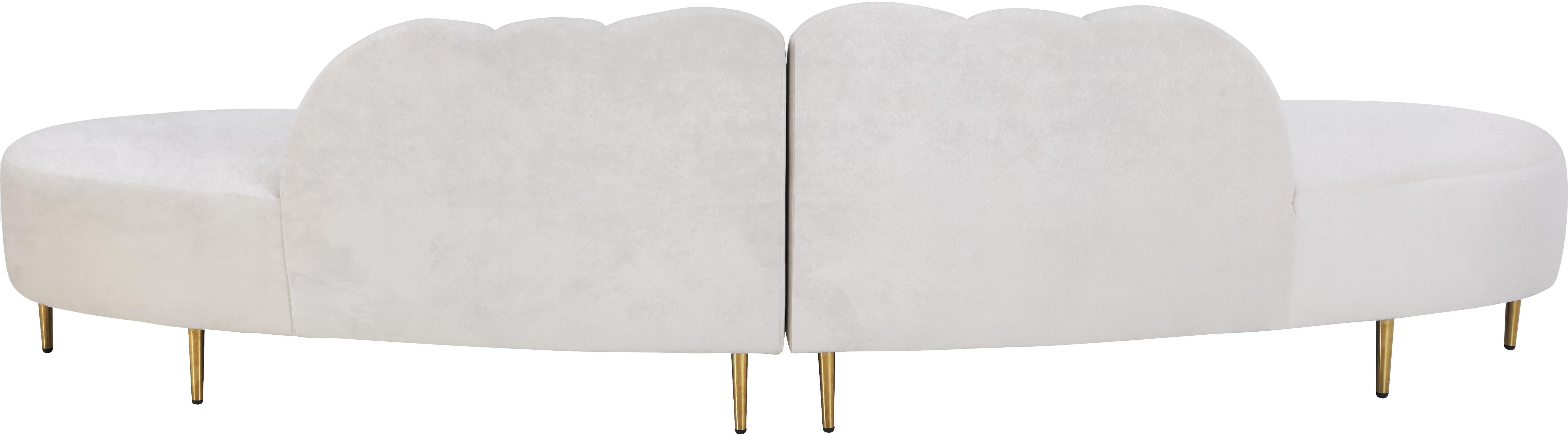 Divine Cream Velvet 2pc. Sectional - Luxury Home Furniture (MI)