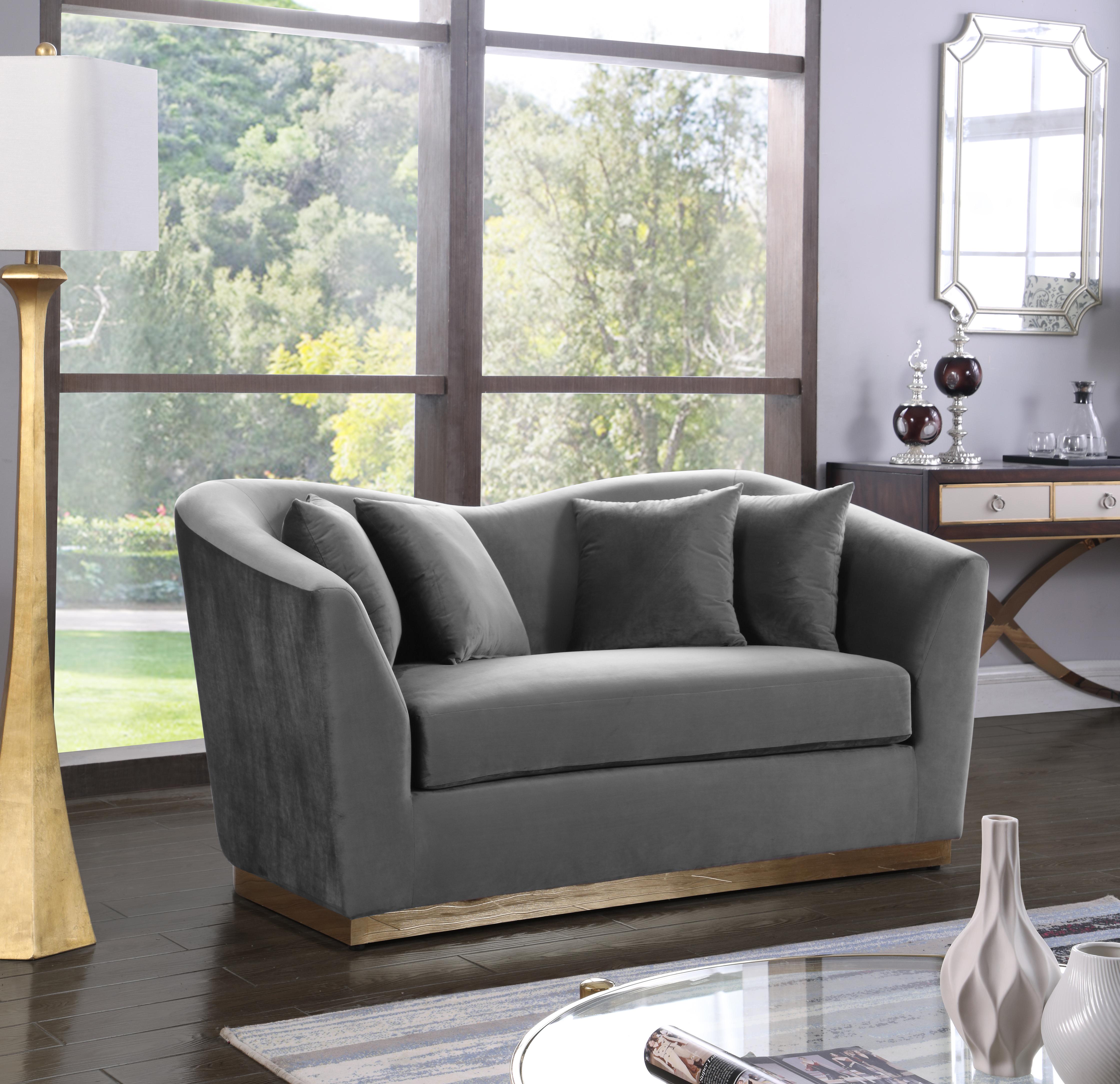 Arabella Grey Velvet Loveseat - Luxury Home Furniture (MI)