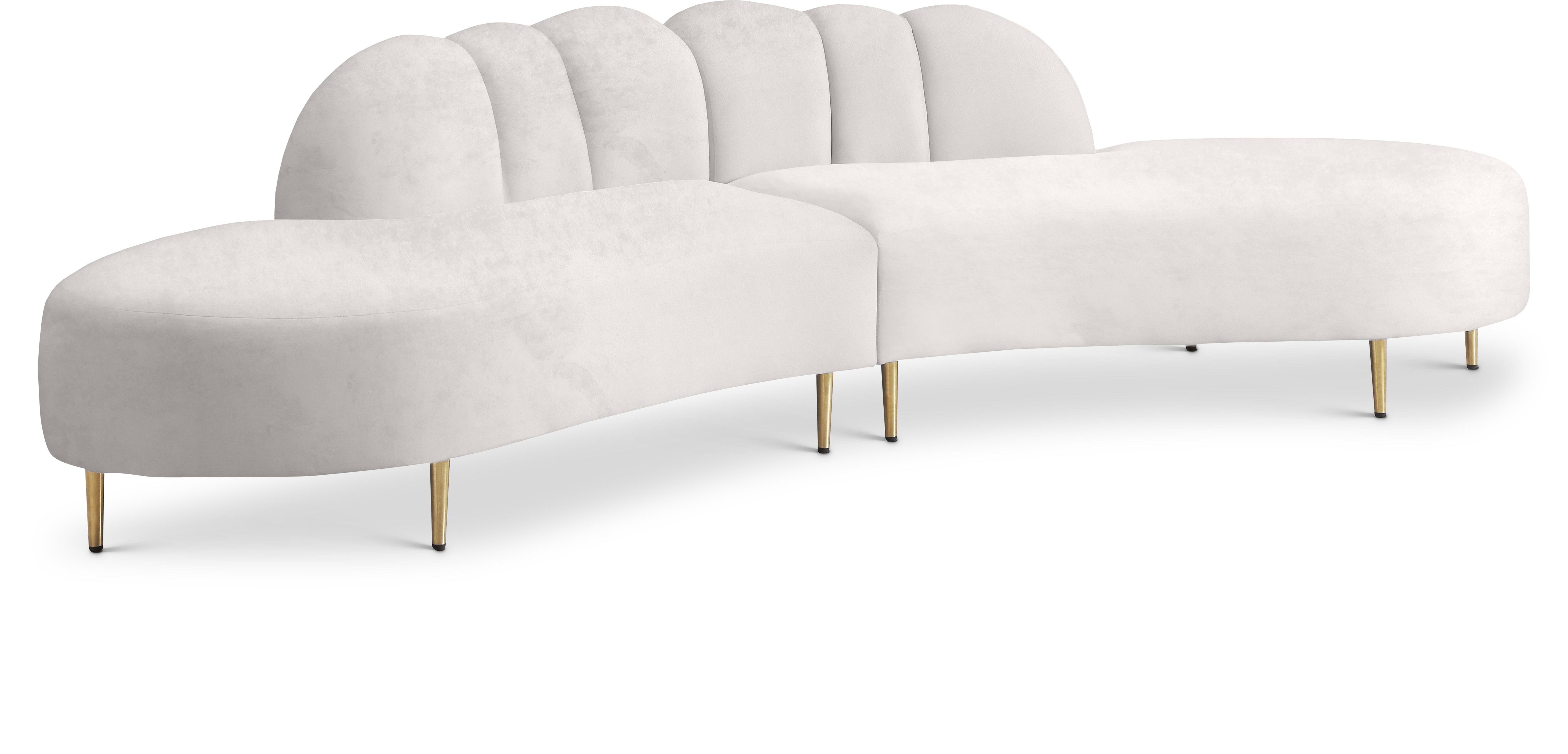 Divine Cream Velvet 2pc. Sectional - Luxury Home Furniture (MI)