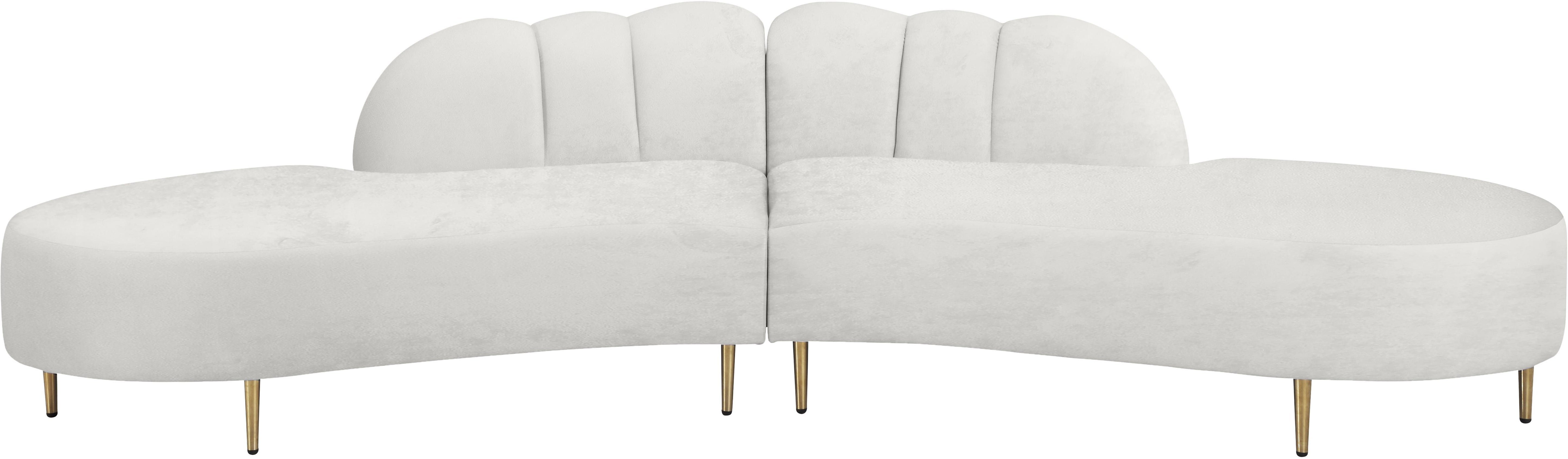 Divine Cream Velvet 2pc. Sectional - Luxury Home Furniture (MI)