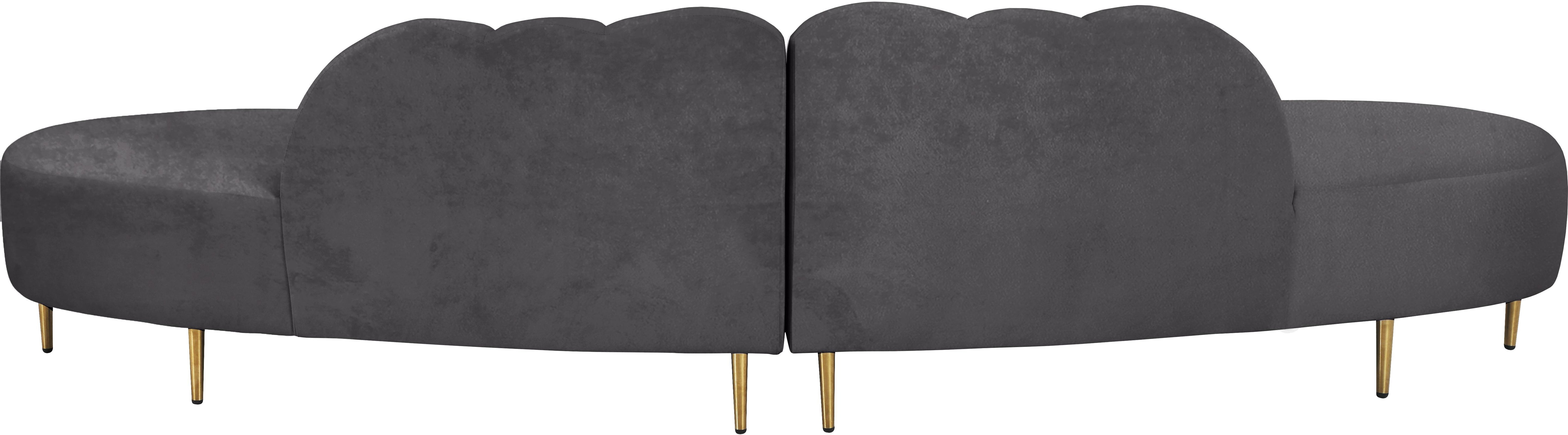 Divine Grey Velvet 2pc. Sectional - Luxury Home Furniture (MI)