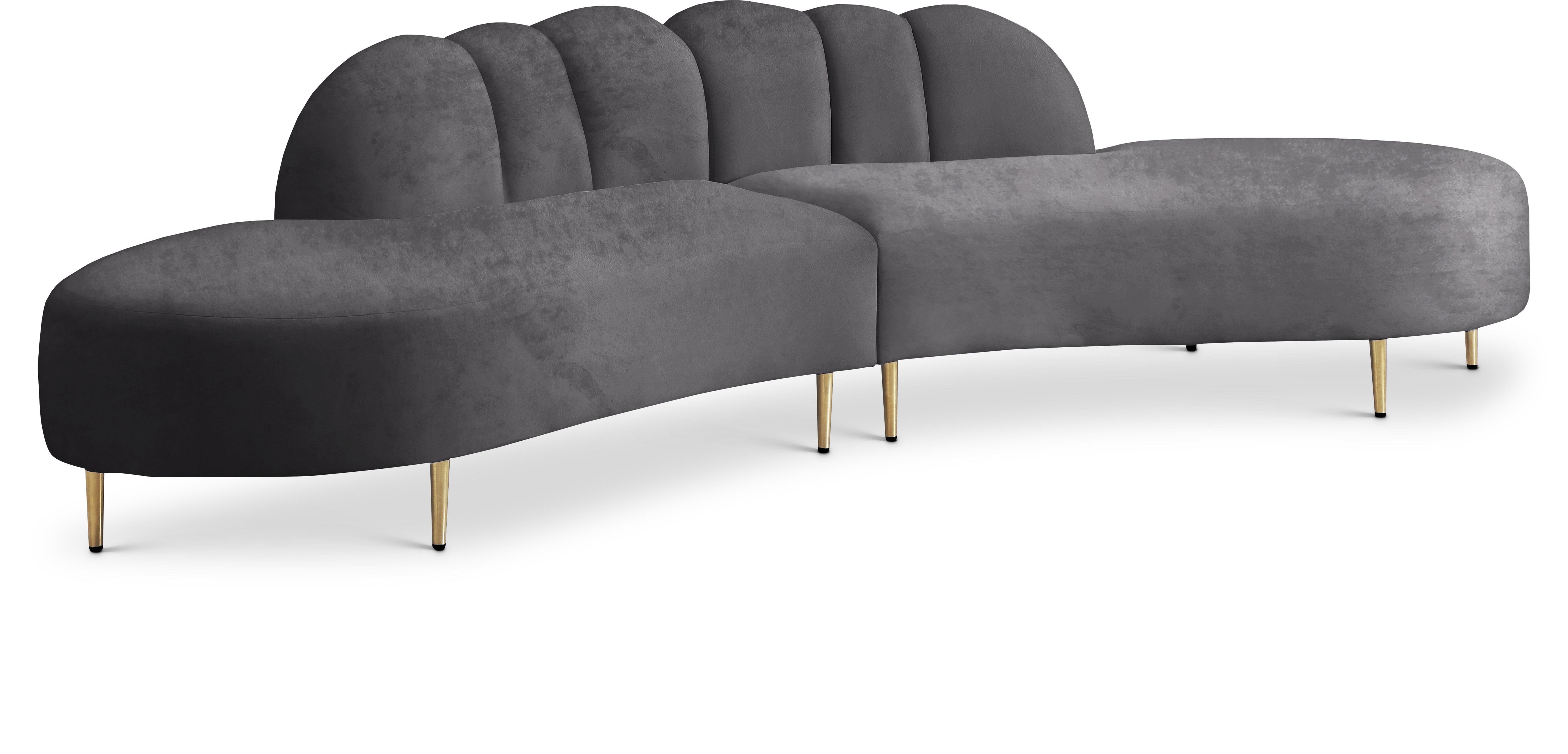 Divine Grey Velvet 2pc. Sectional - Luxury Home Furniture (MI)