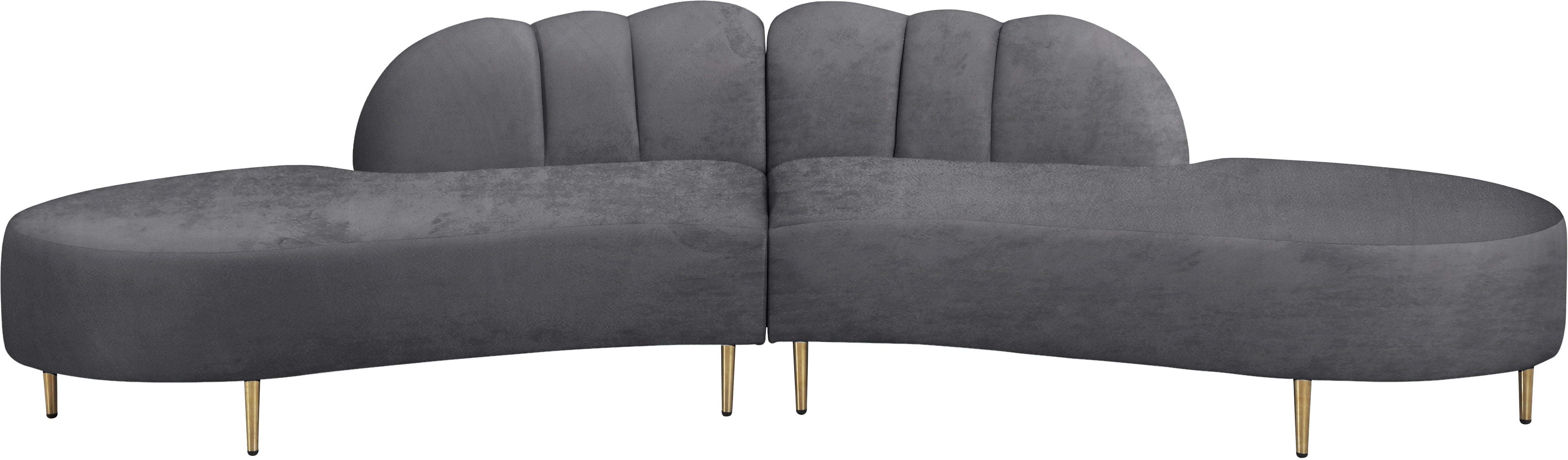Divine Grey Velvet 2pc. Sectional - Luxury Home Furniture (MI)