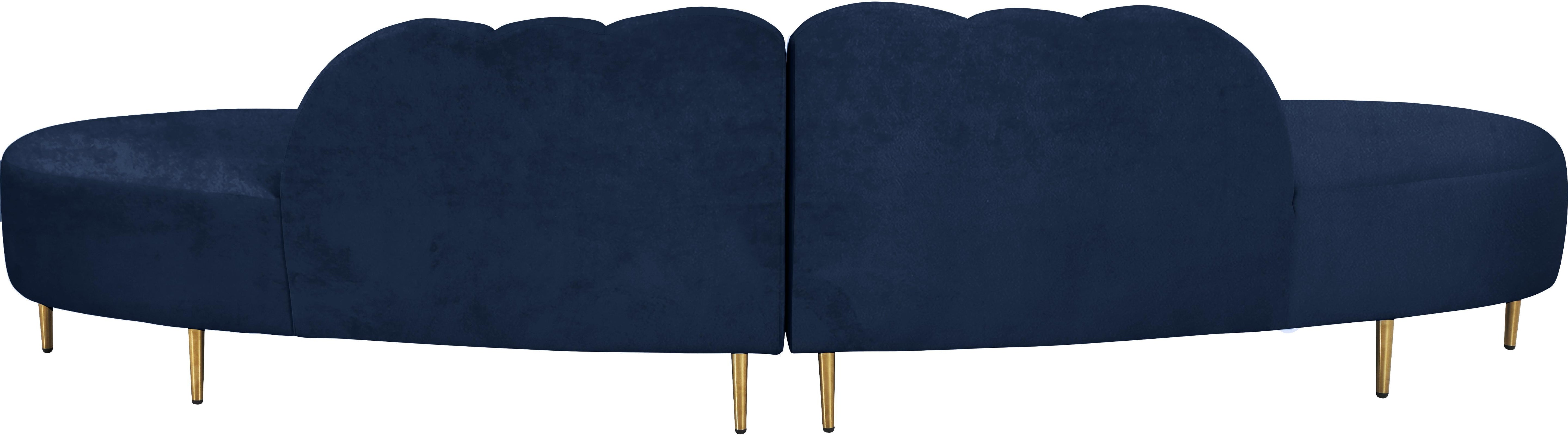 Divine Navy Velvet 2pc. Sectional - Luxury Home Furniture (MI)