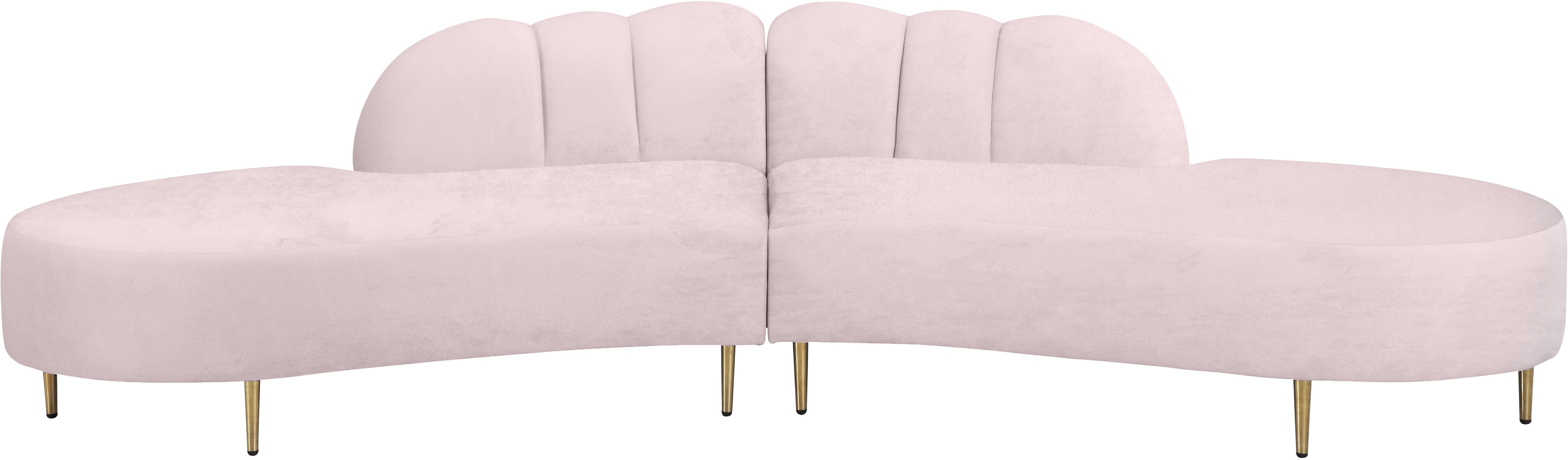 Divine Pink Velvet 2pc. Sectional - Luxury Home Furniture (MI)