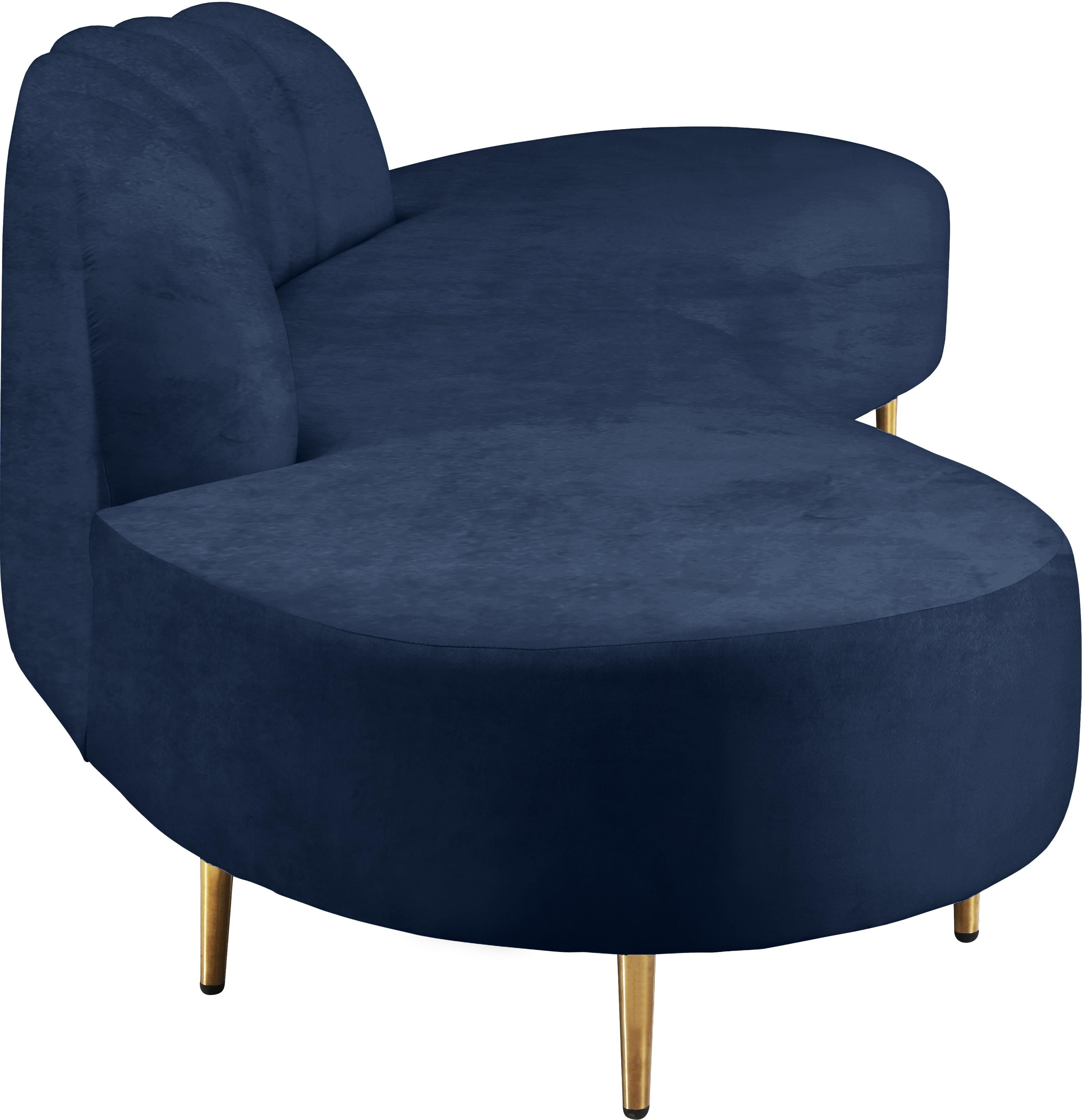 Divine Navy Velvet 2pc. Sectional - Luxury Home Furniture (MI)