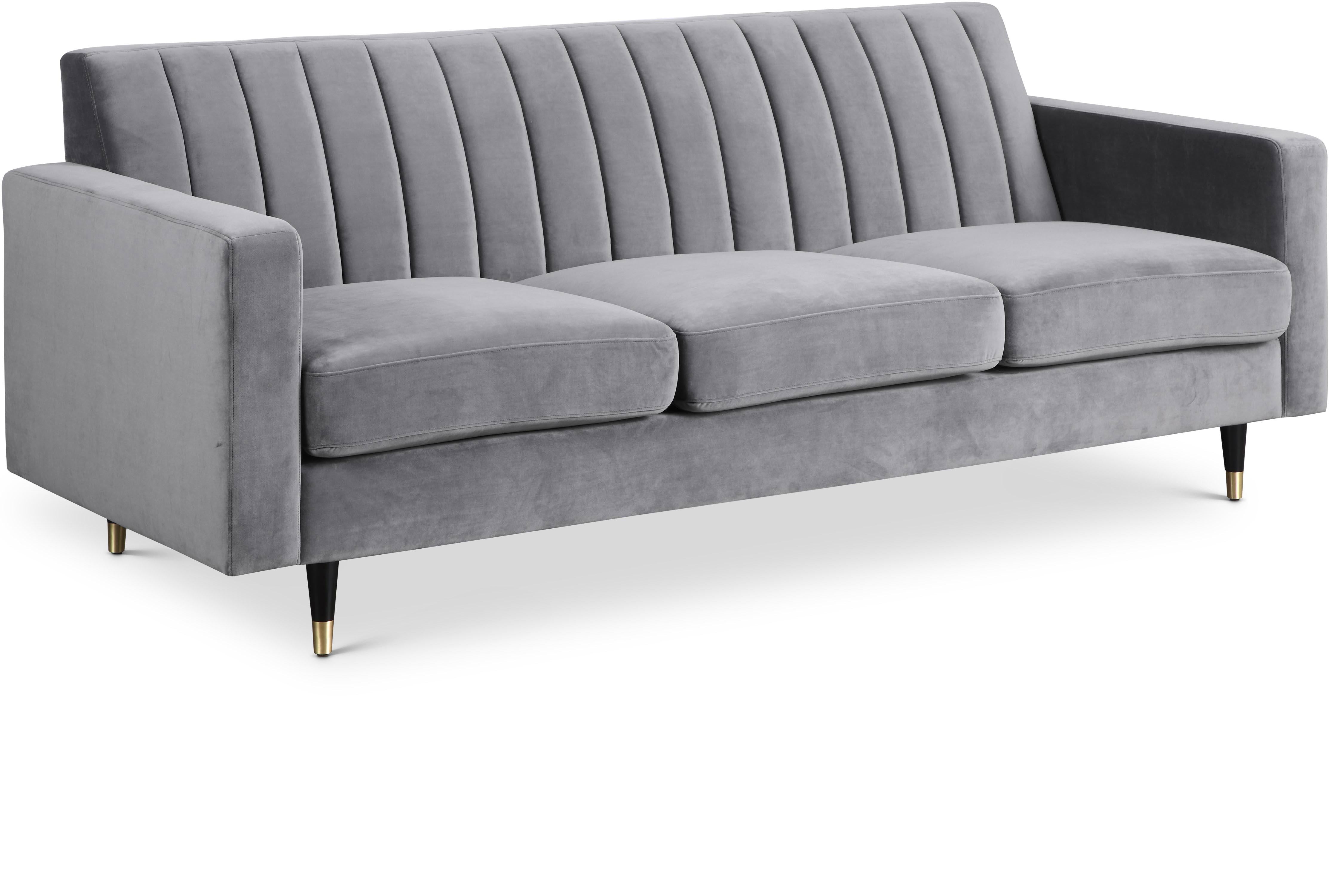 Lola Grey Velvet Sofa - Luxury Home Furniture (MI)