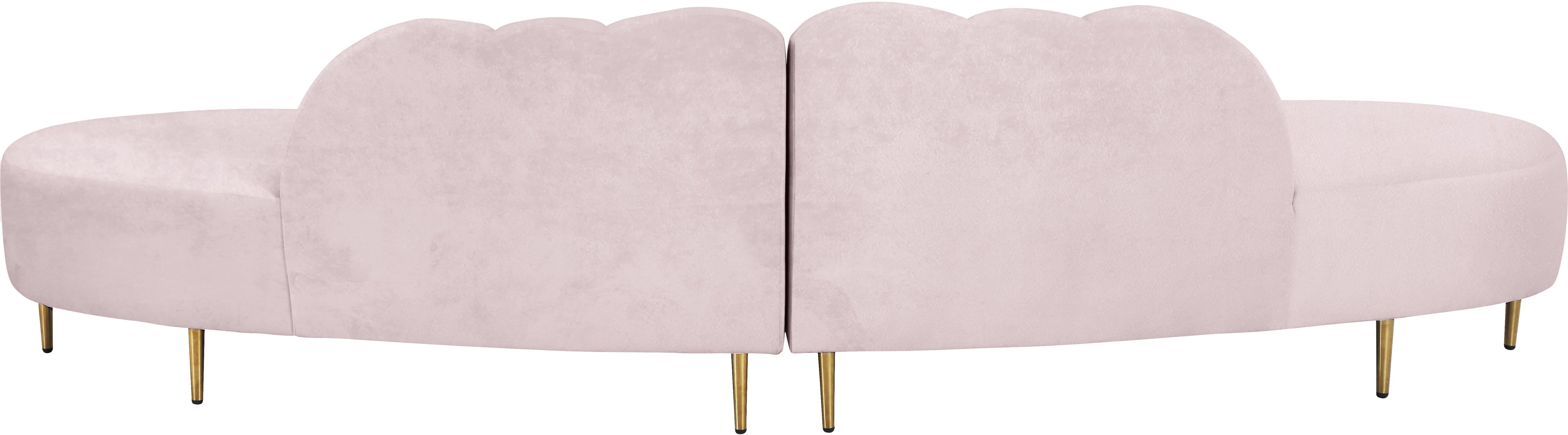 Divine Pink Velvet 2pc. Sectional - Luxury Home Furniture (MI)