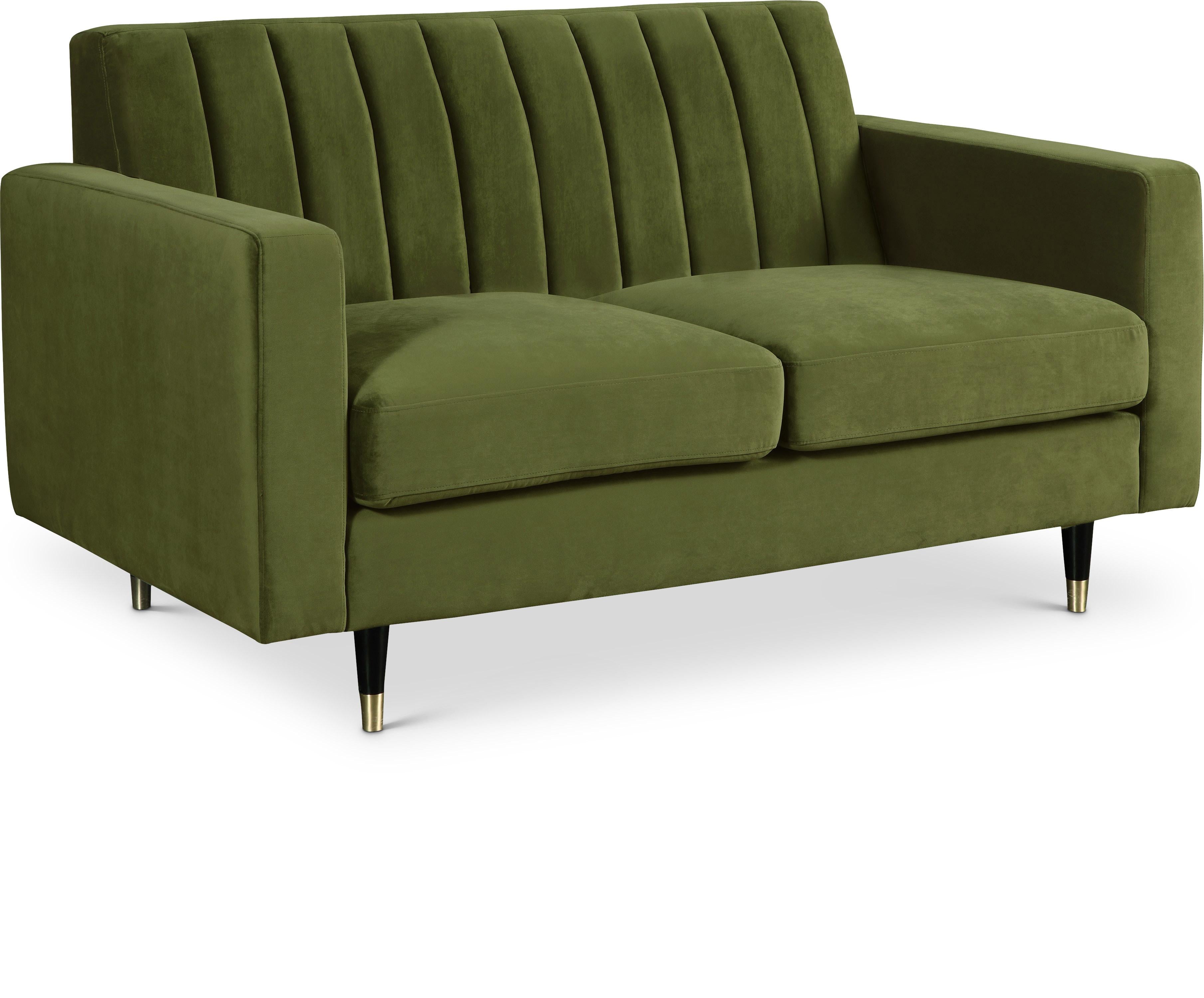 Lola Olive Velvet Loveseat - Luxury Home Furniture (MI)