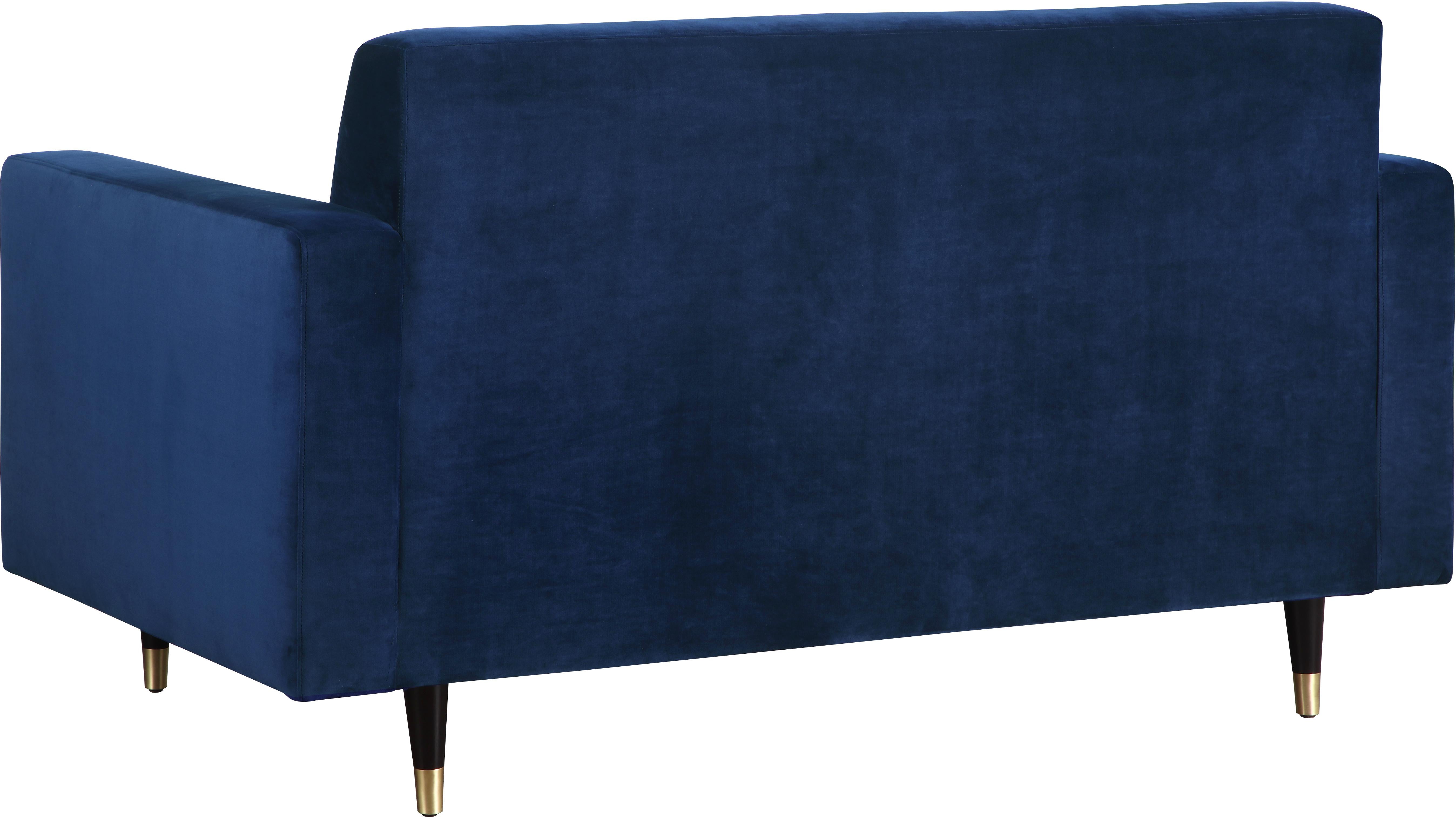 Lola Navy Velvet Loveseat - Luxury Home Furniture (MI)