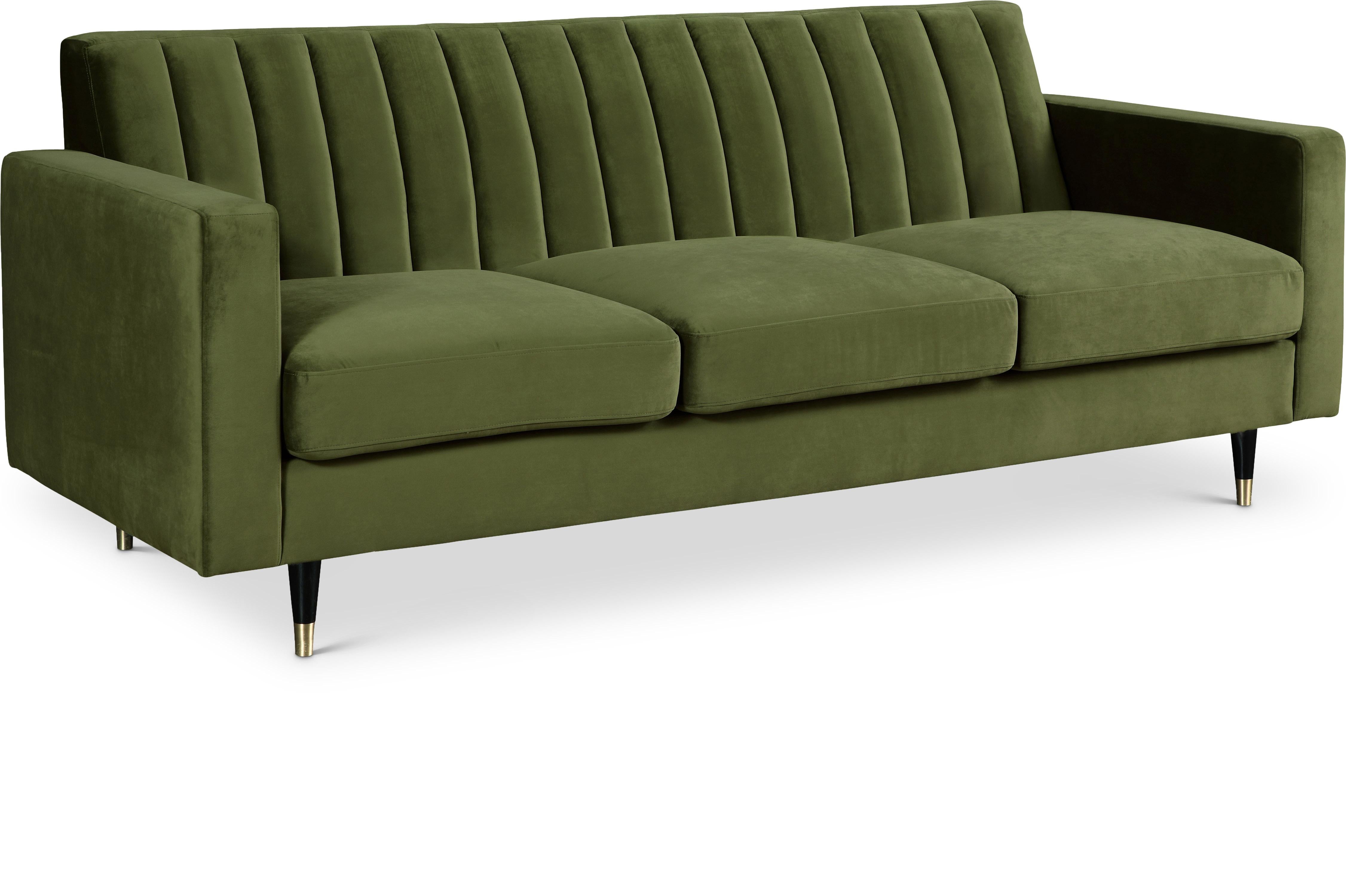 Lola Olive Velvet Sofa - Luxury Home Furniture (MI)