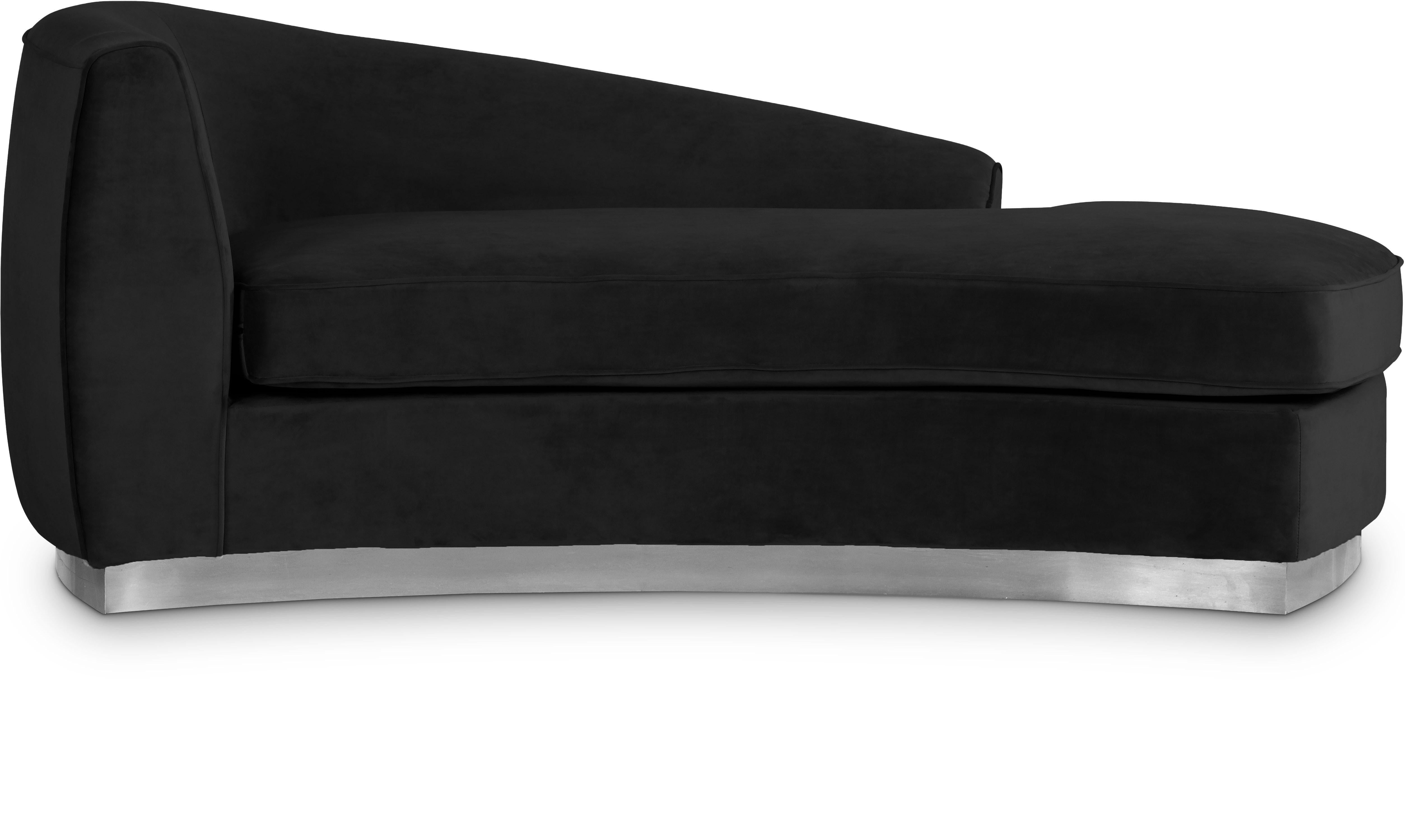 Julian Black Velvet Chaise - Luxury Home Furniture (MI)