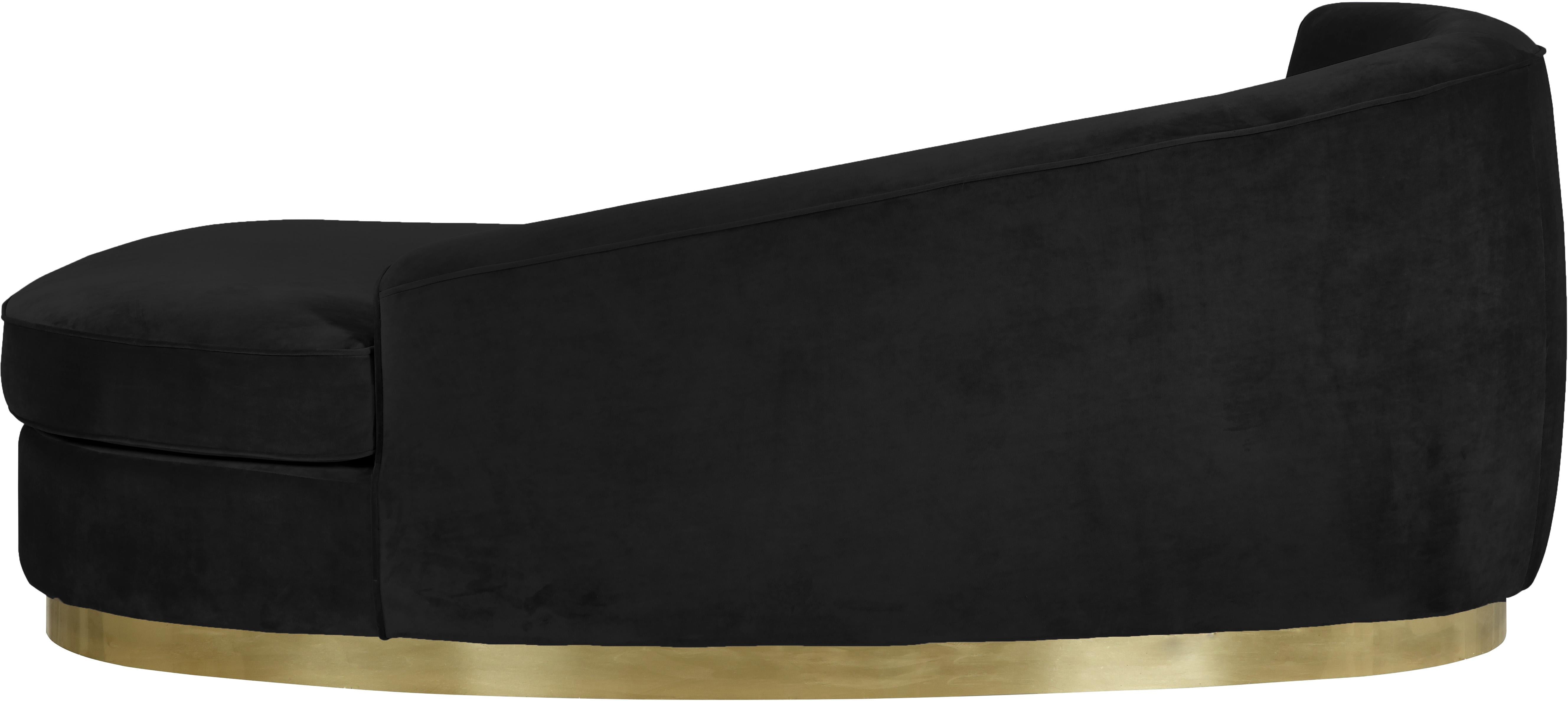 Julian Black Velvet Chaise