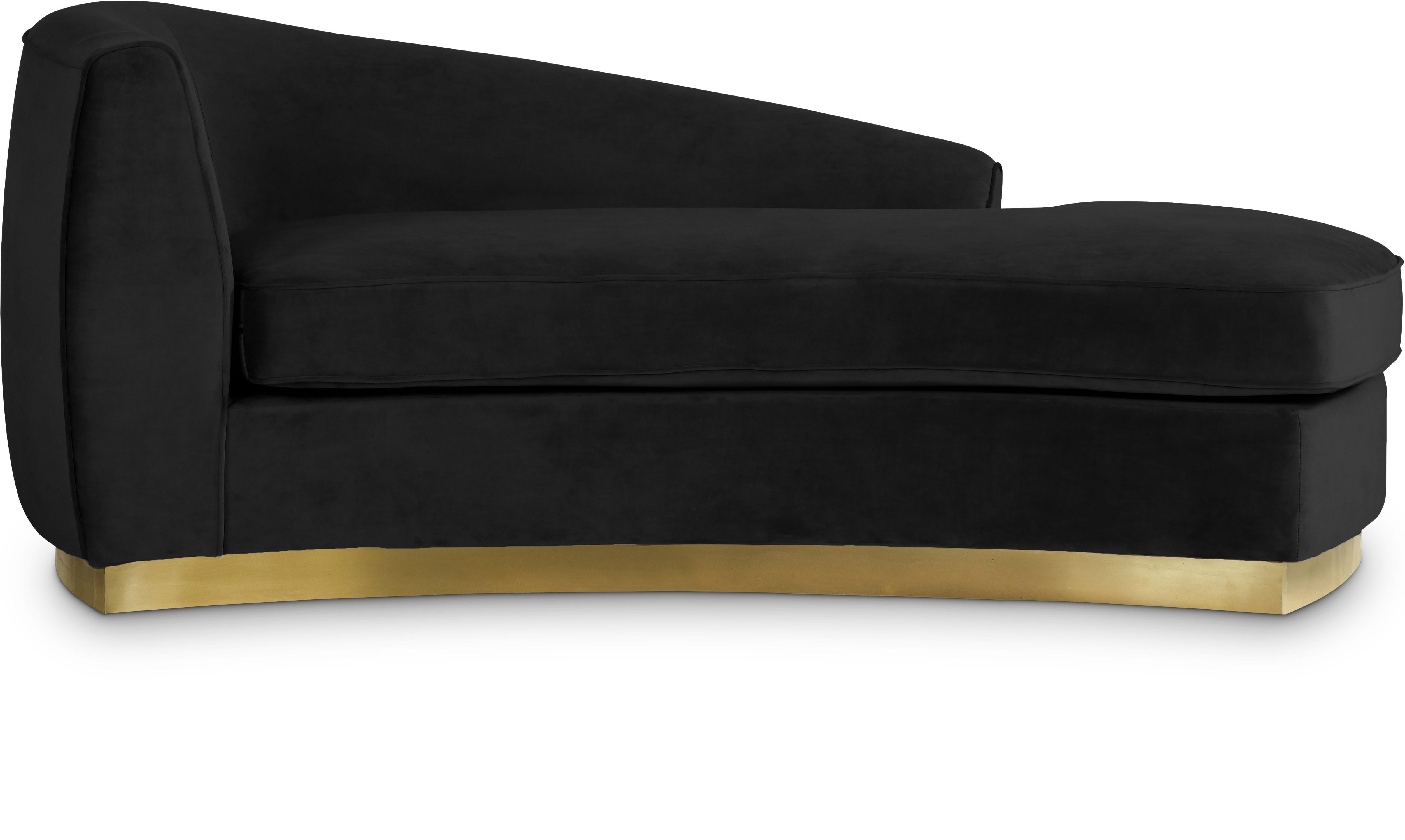 Julian Black Velvet Chaise - Luxury Home Furniture (MI)