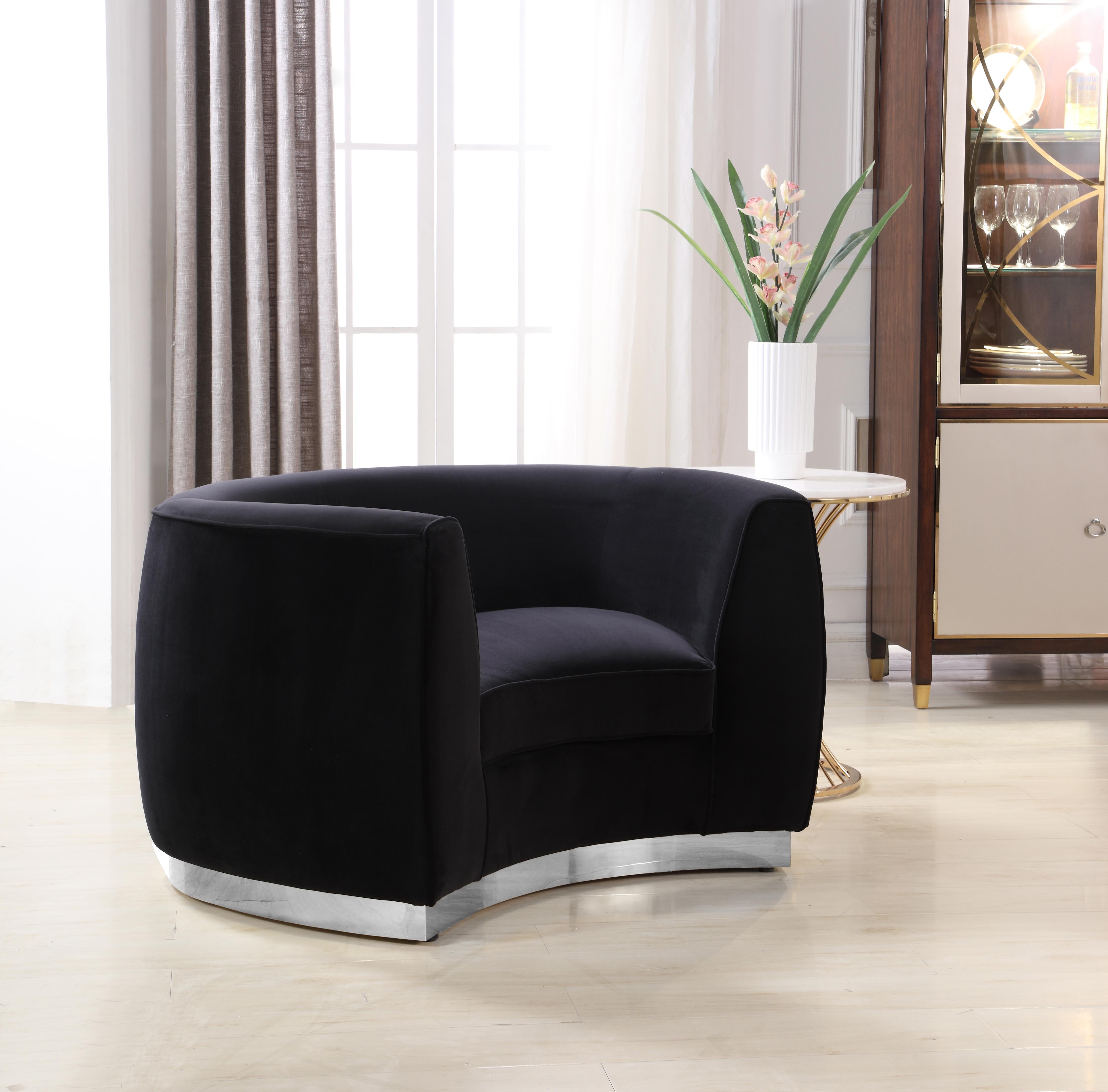 Julian Black Velvet Chair - Luxury Home Furniture (MI)