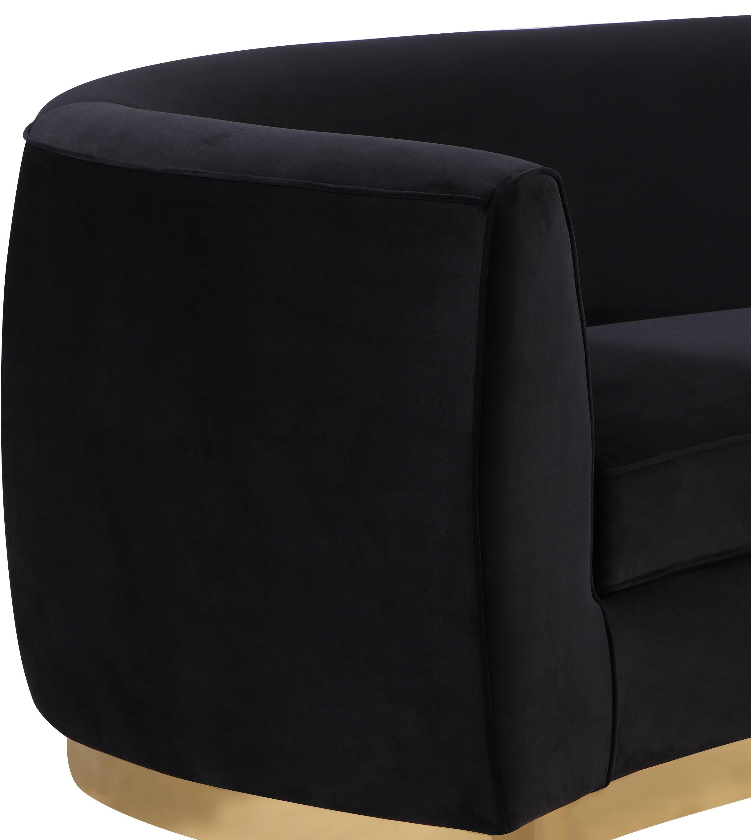 Julian Black Velvet Loveseat - Luxury Home Furniture (MI)