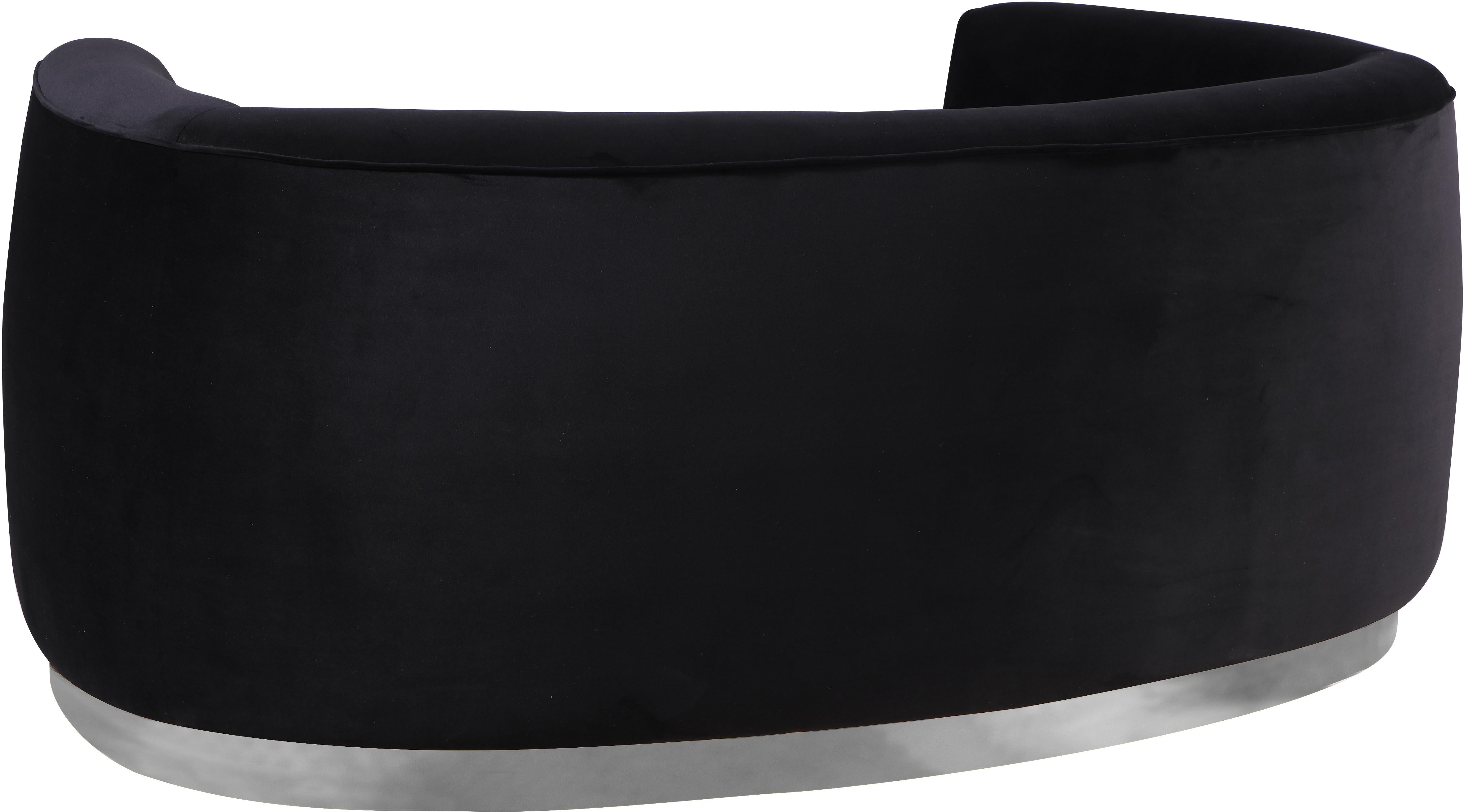 Julian Black Velvet Loveseat - Luxury Home Furniture (MI)