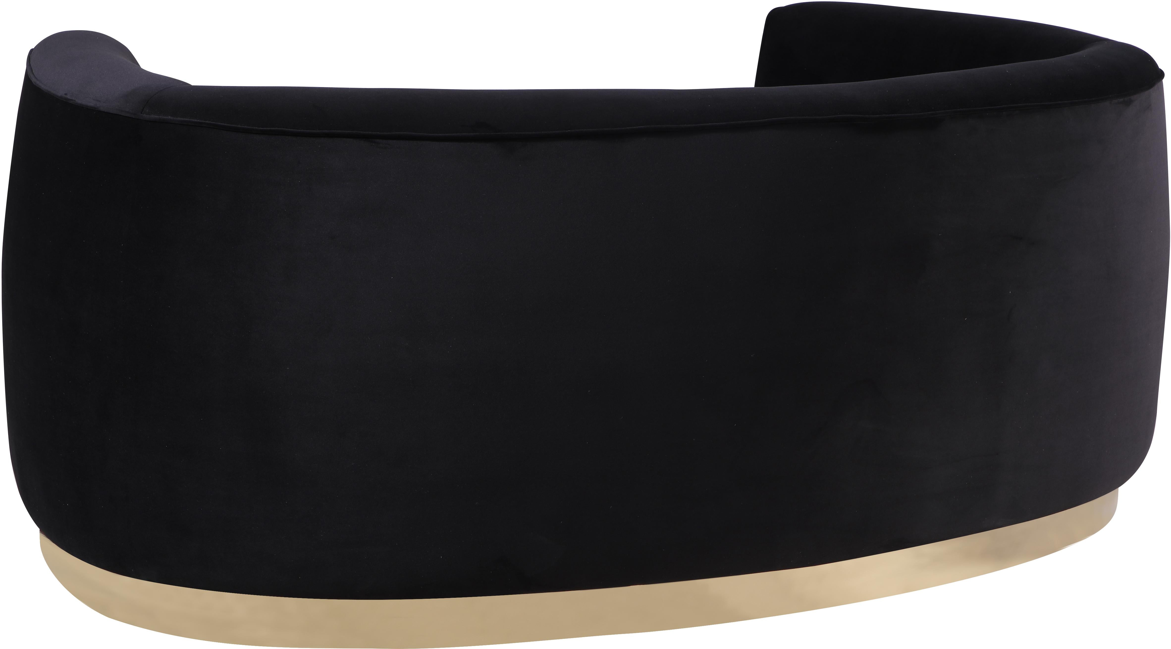 Julian Black Velvet Loveseat - Luxury Home Furniture (MI)