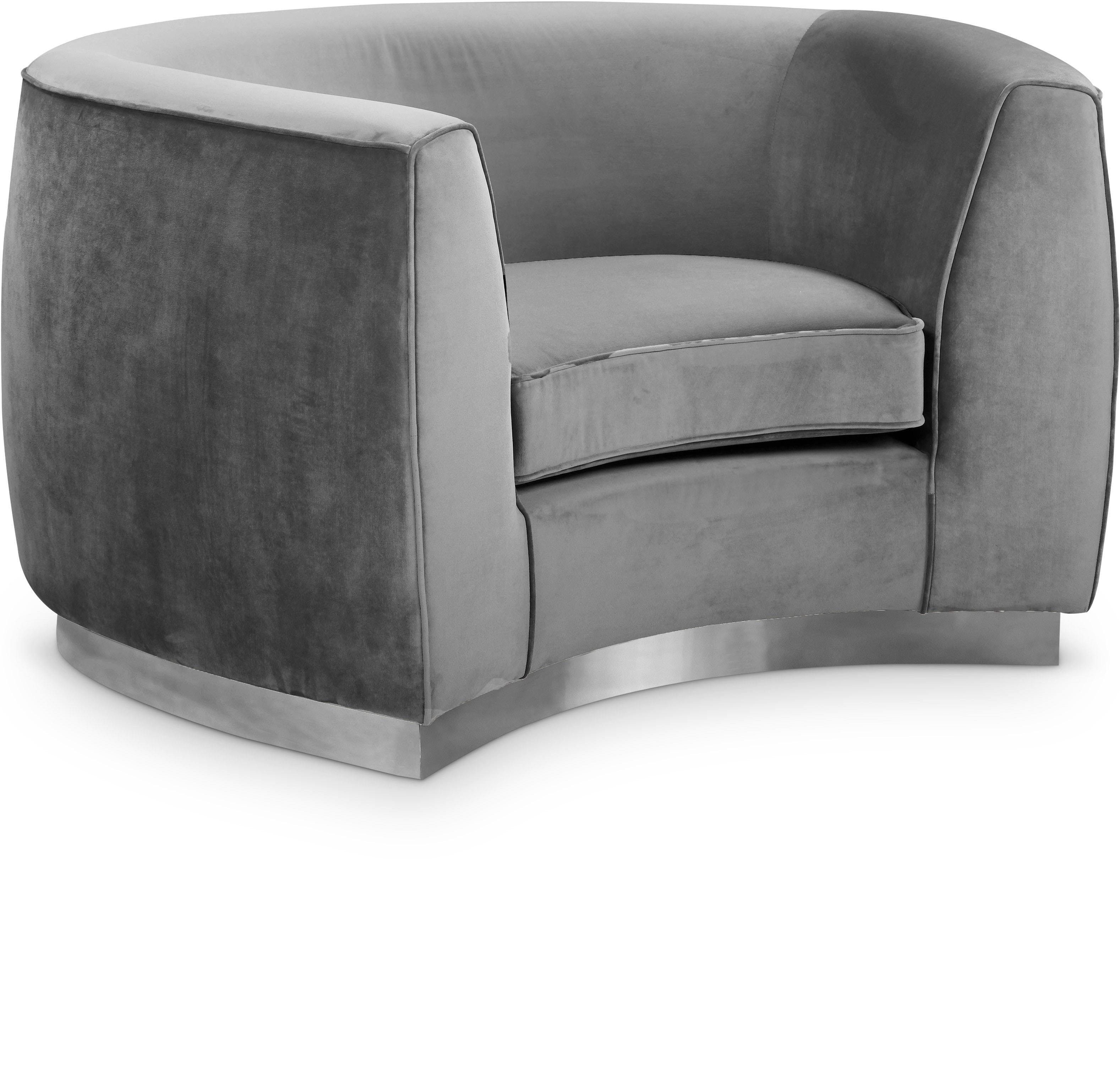 Julian Grey Velvet Chair - Luxury Home Furniture (MI)