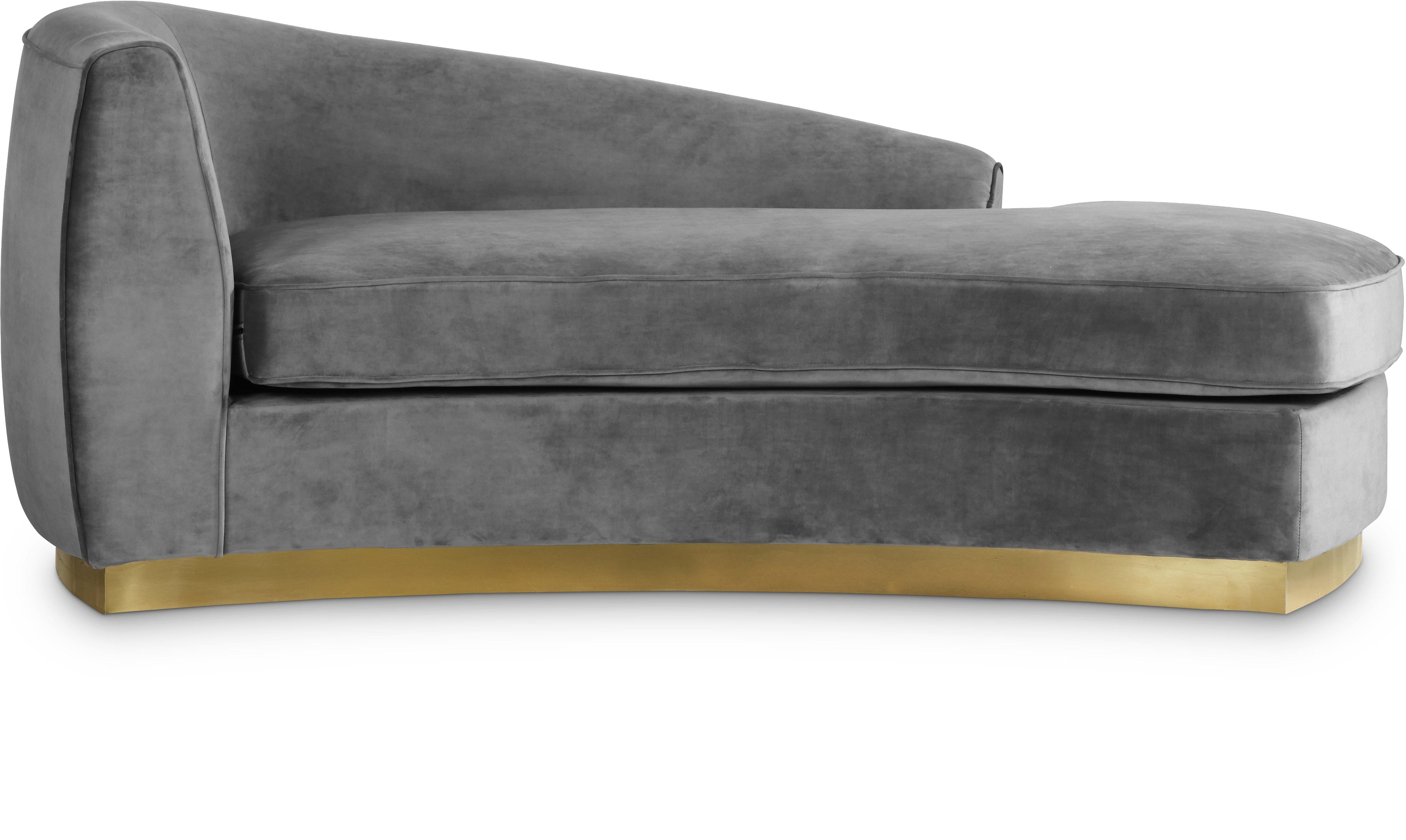 Julian Grey Velvet Chaise - Luxury Home Furniture (MI)