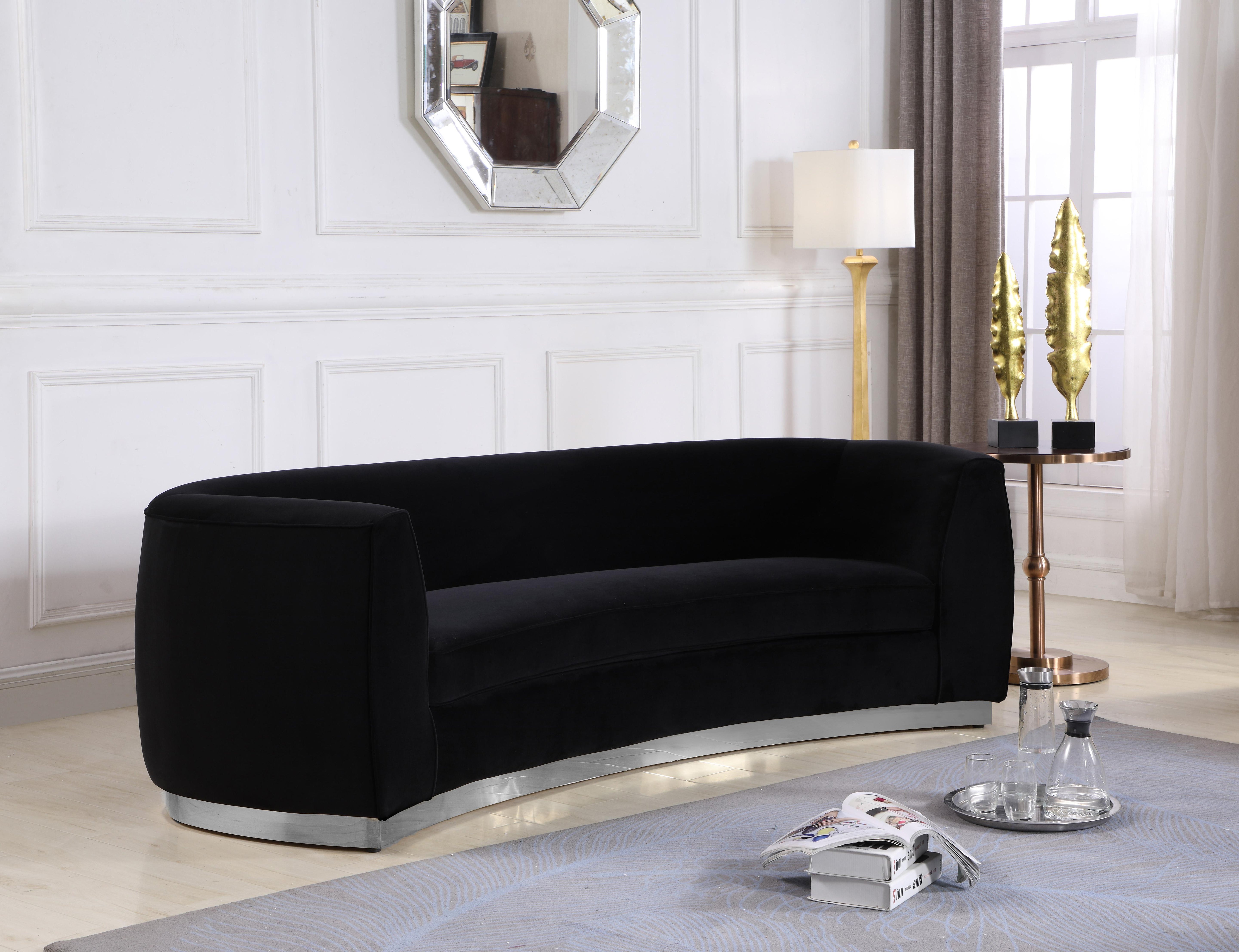 Julian Black Velvet Sofa - Luxury Home Furniture (MI)