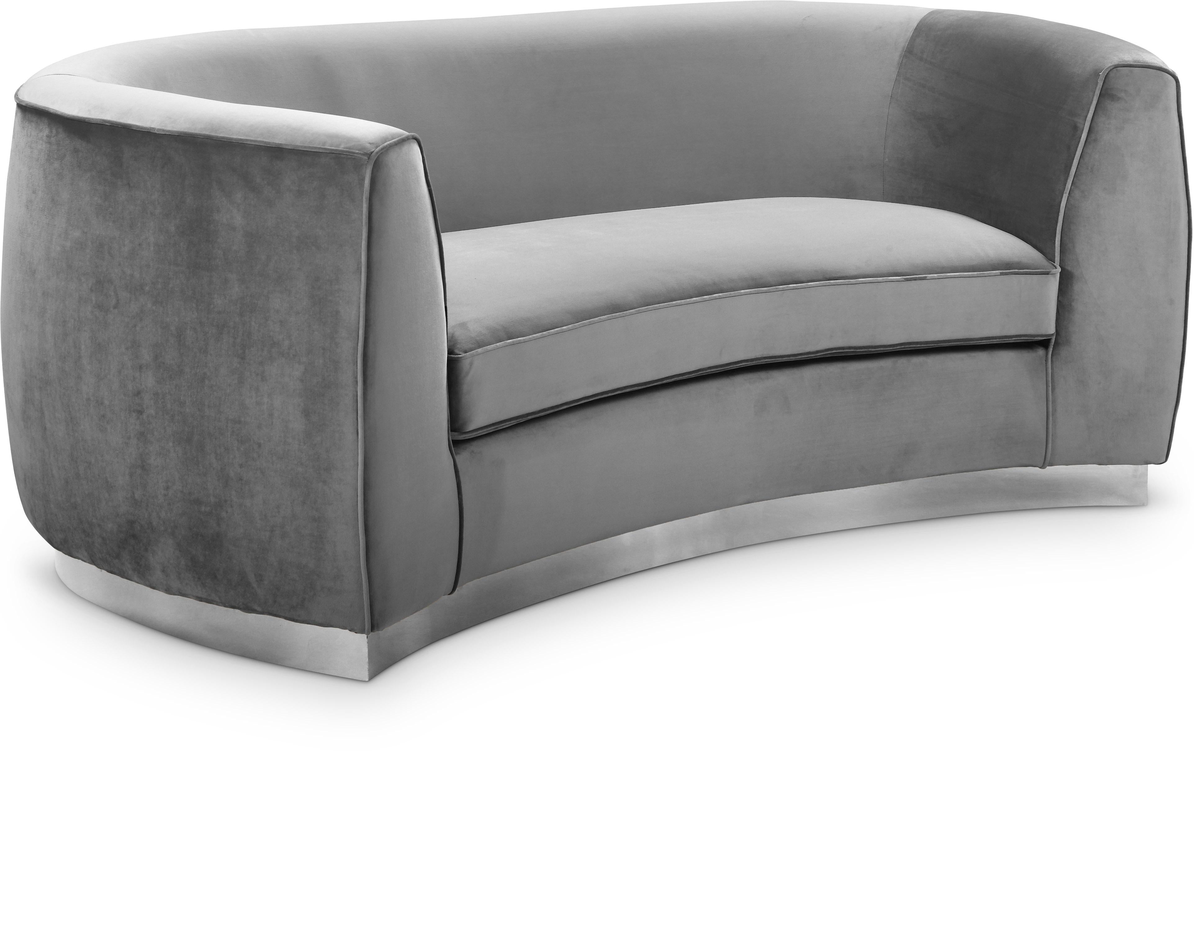 Julian Grey Velvet Loveseat - Luxury Home Furniture (MI)
