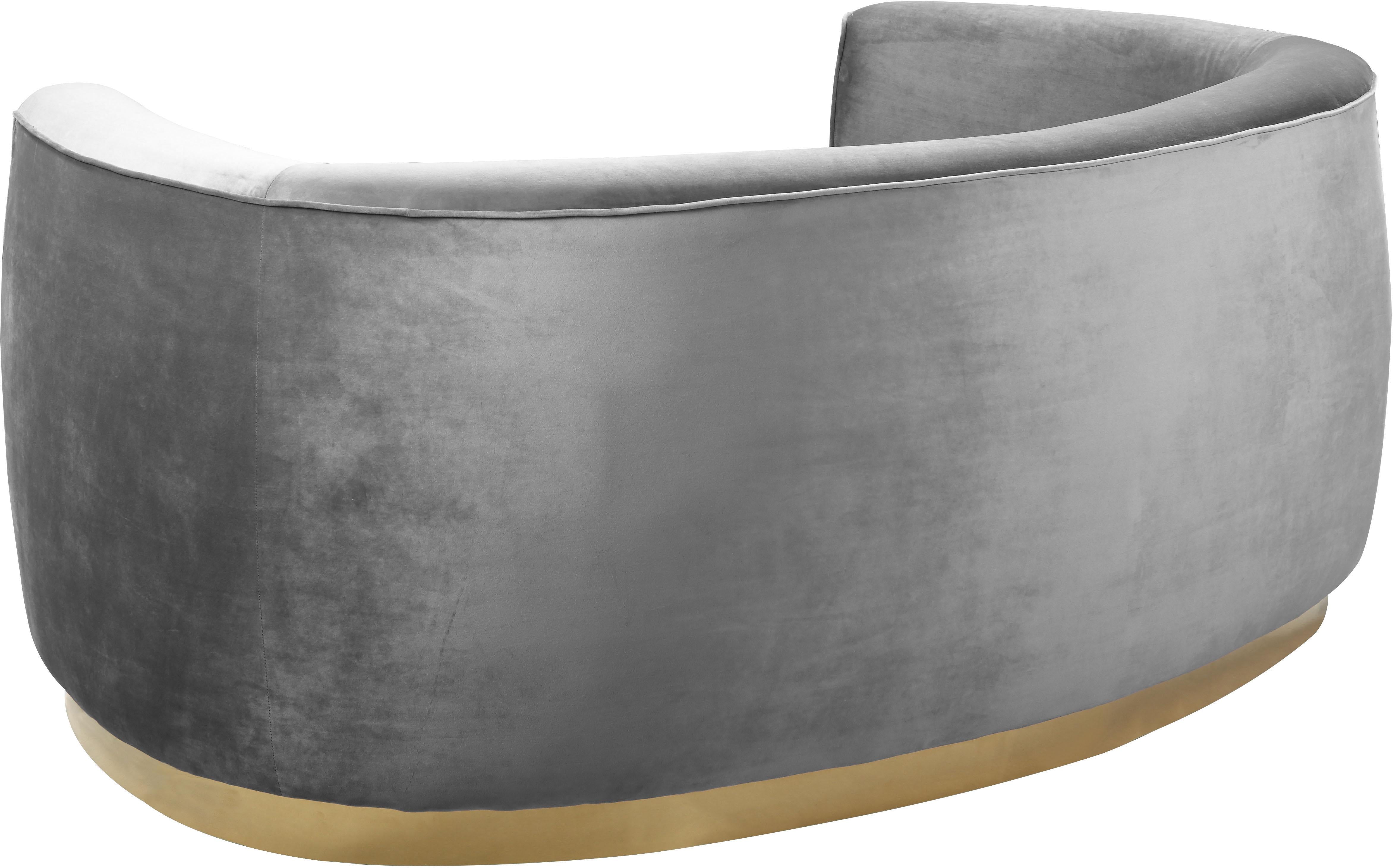 Julian Grey Velvet Loveseat - Luxury Home Furniture (MI)