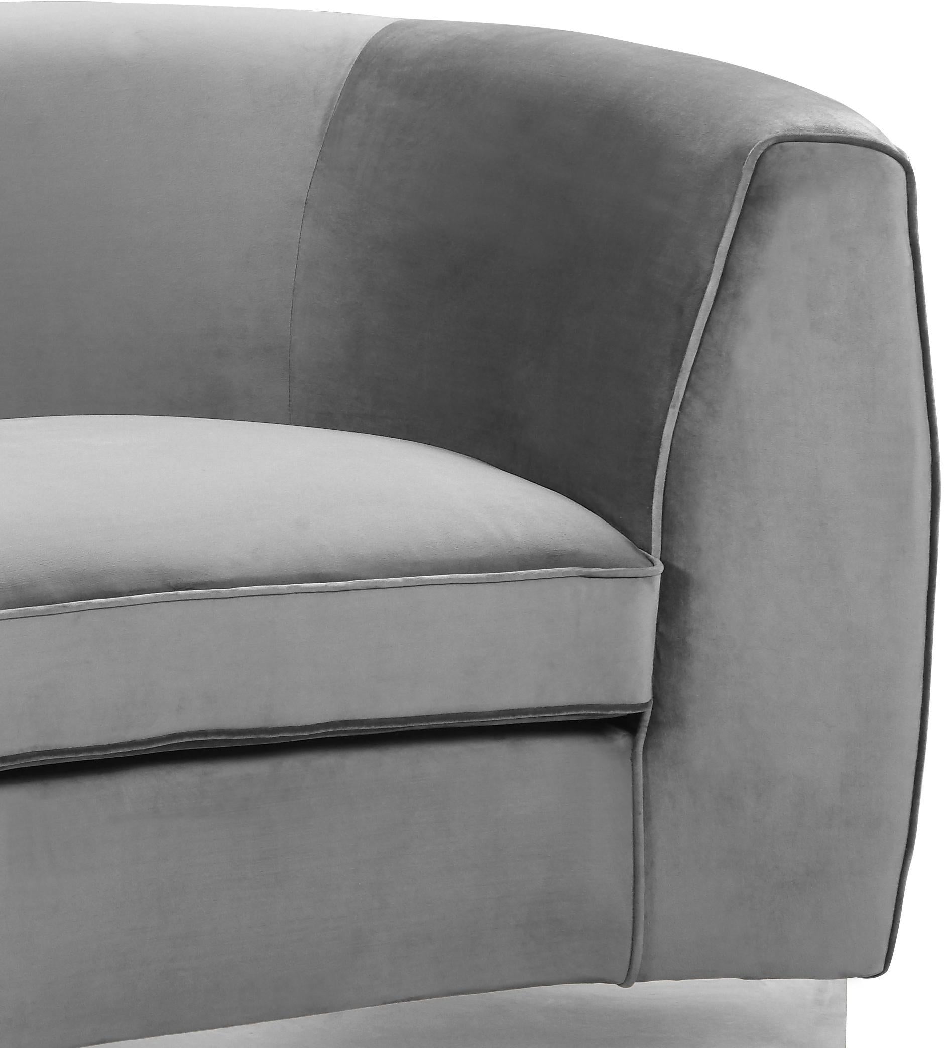 Julian Grey Velvet Loveseat - Luxury Home Furniture (MI)