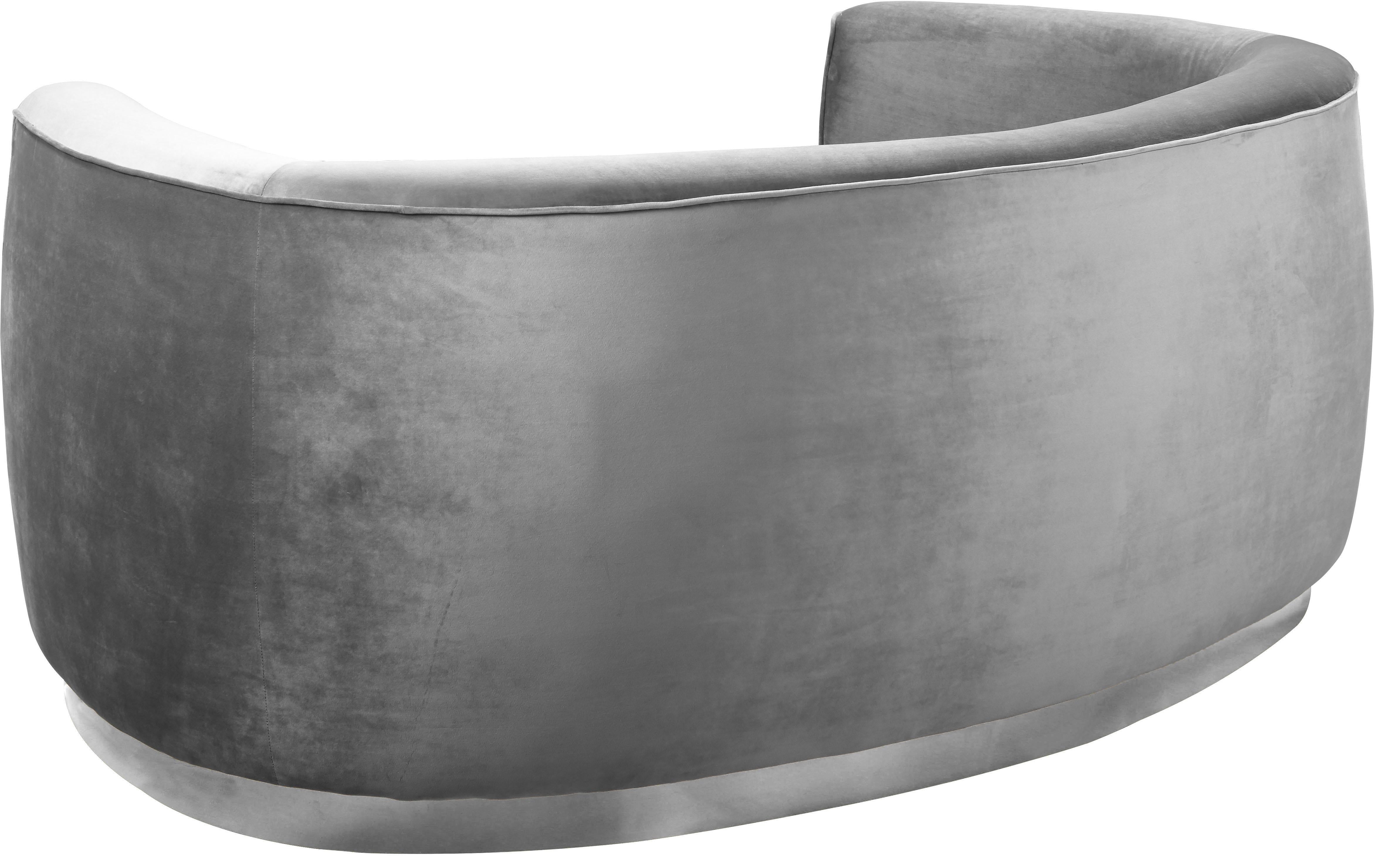 Julian Grey Velvet Loveseat - Luxury Home Furniture (MI)