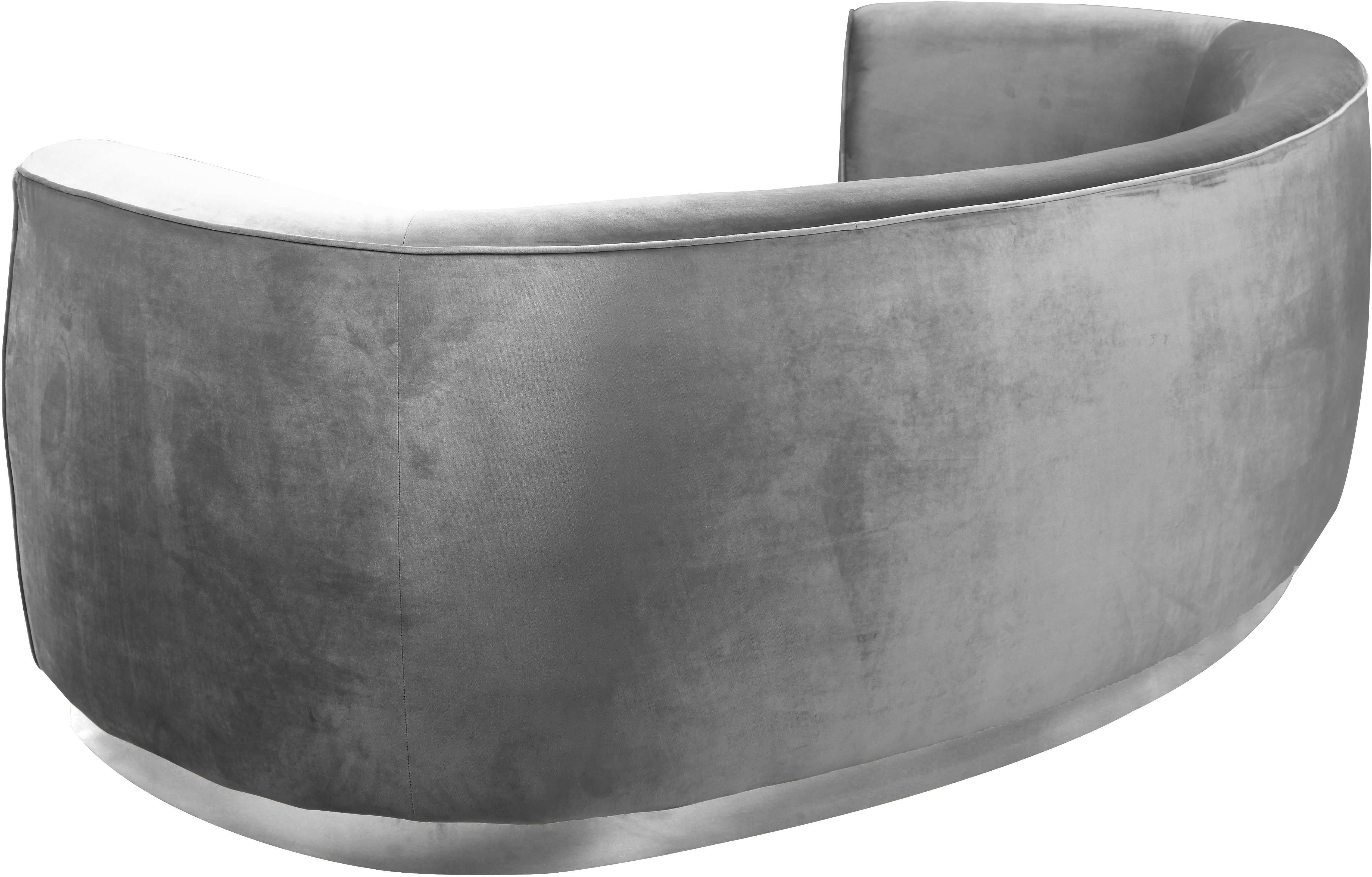 Julian Grey Velvet Sofa - Luxury Home Furniture (MI)
