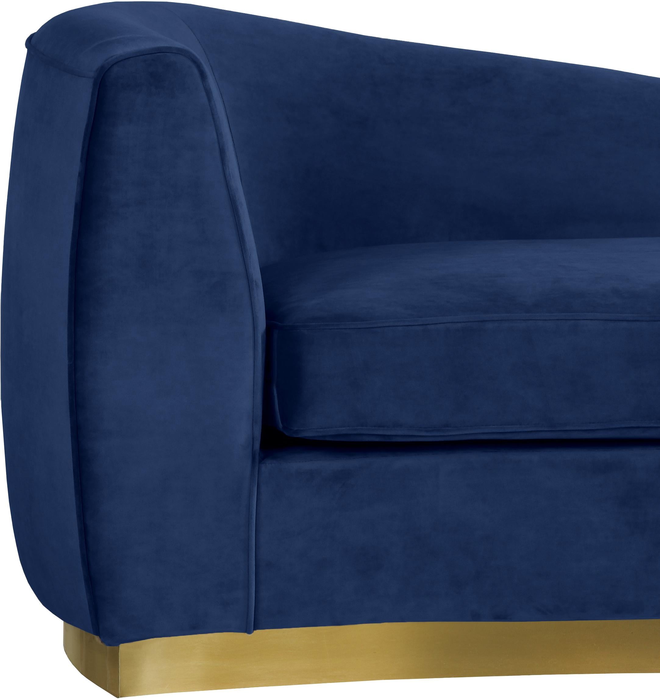 Julian Navy Velvet Chaise - Luxury Home Furniture (MI)
