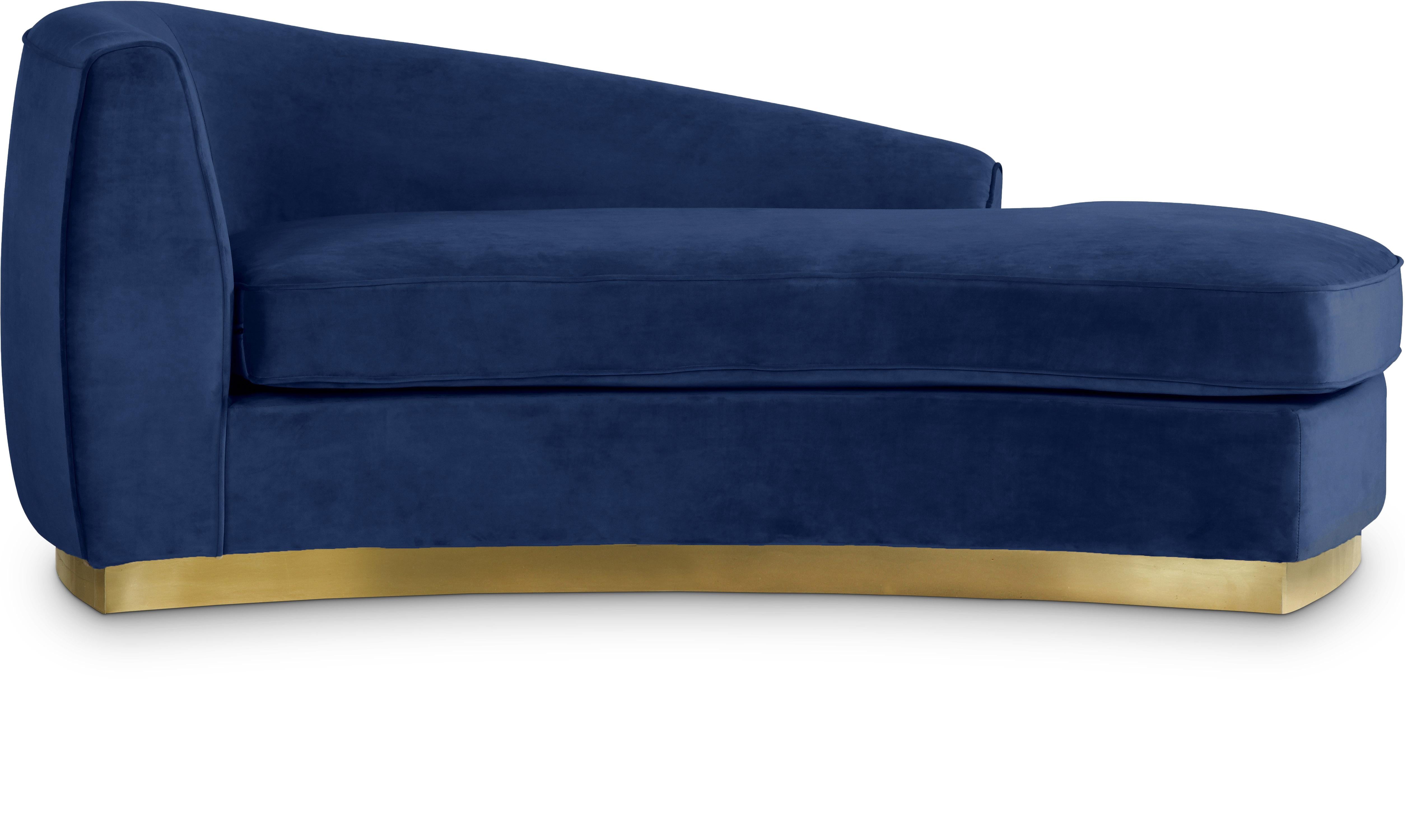 Julian Navy Velvet Chaise - Luxury Home Furniture (MI)