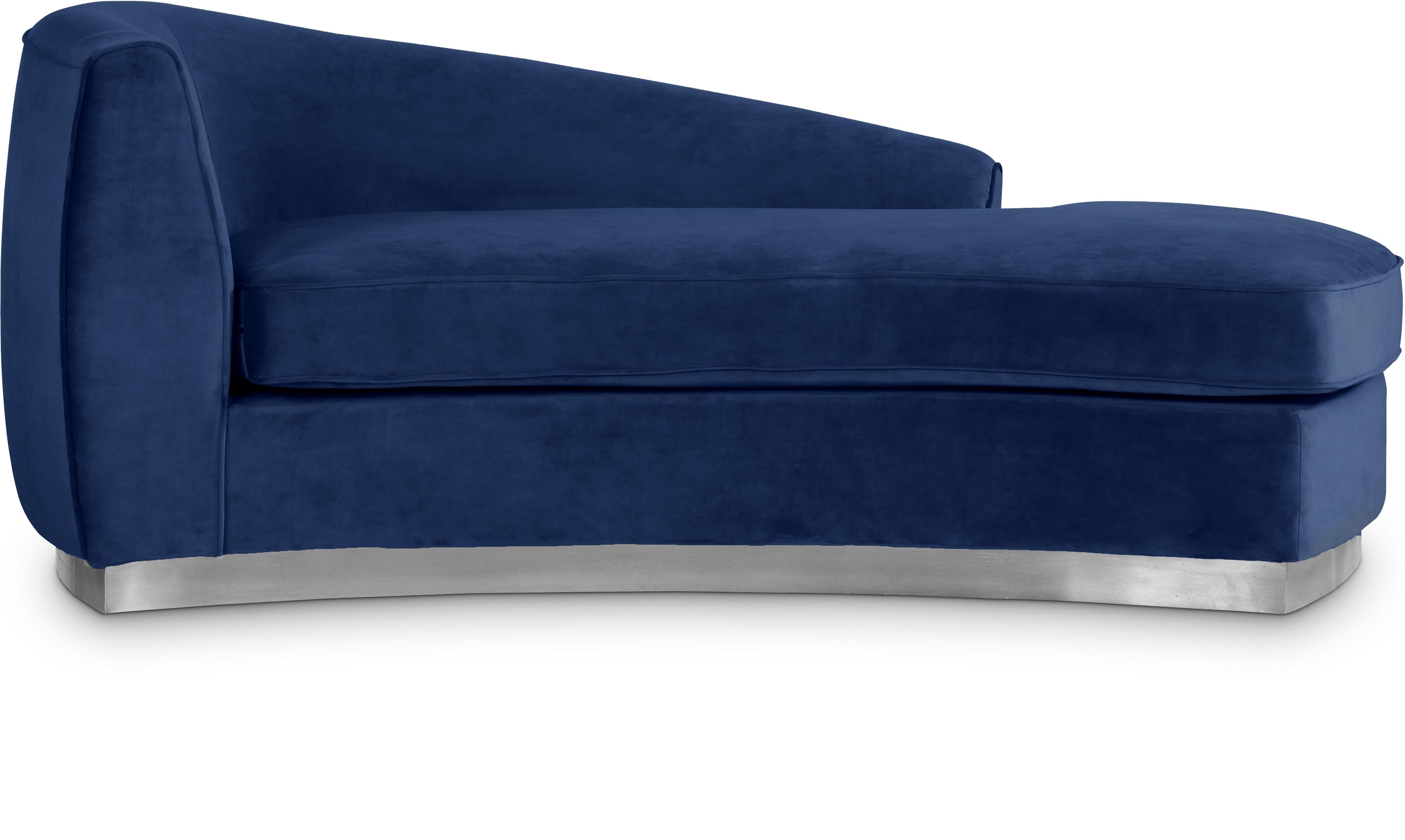 Julian Navy Velvet Chaise - Luxury Home Furniture (MI)