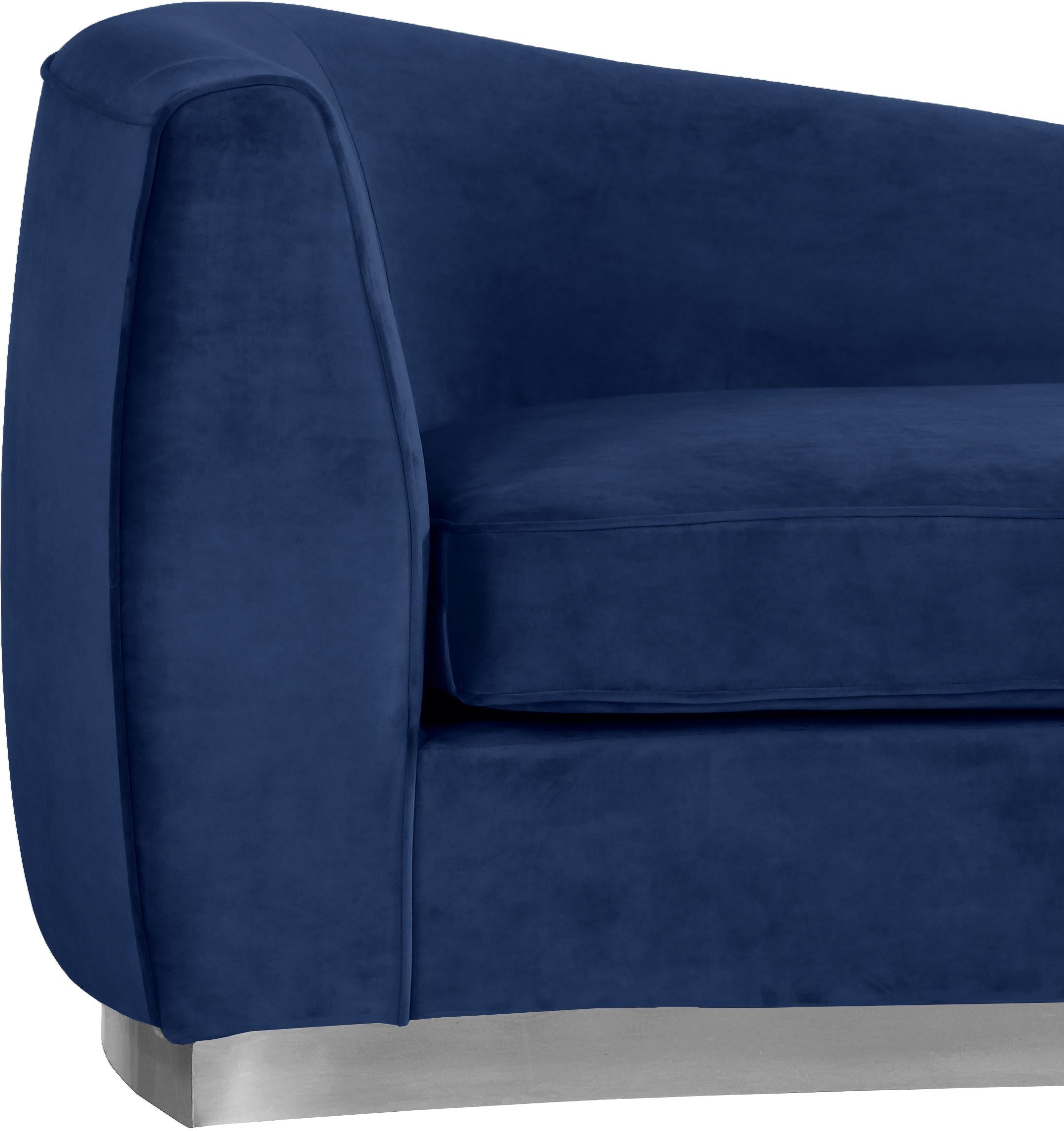 Julian Navy Velvet Chaise - Luxury Home Furniture (MI)