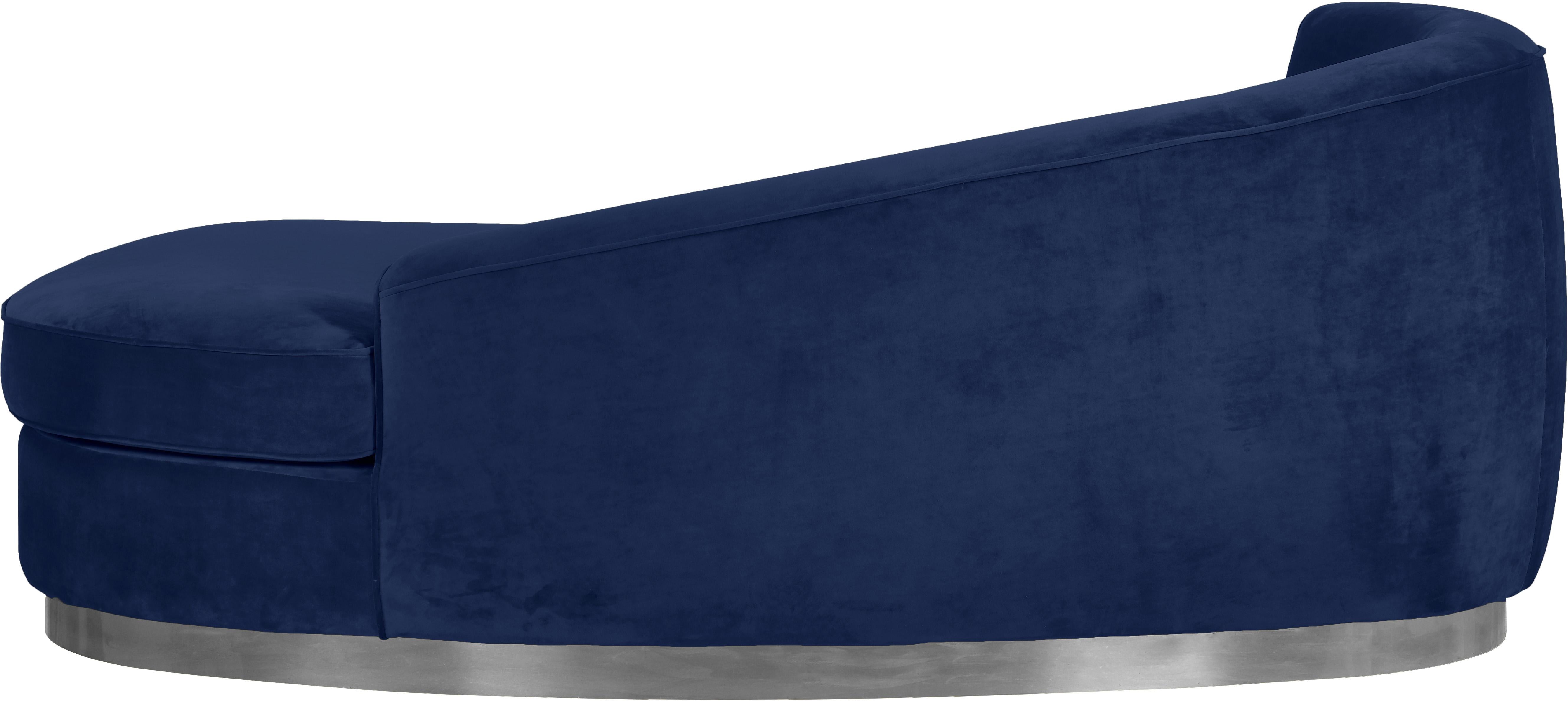Julian Navy Velvet Chaise - Luxury Home Furniture (MI)