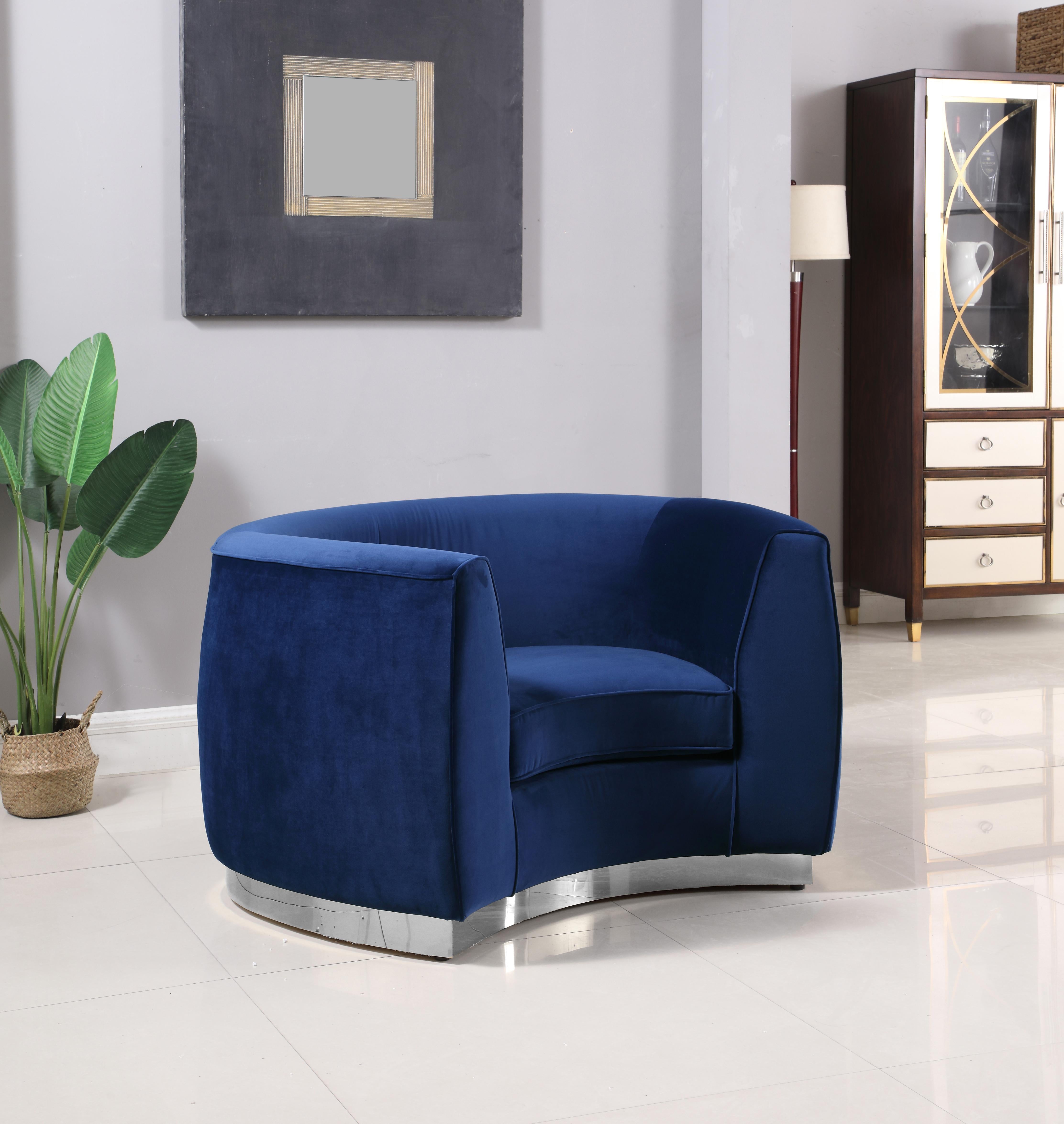 Julian Navy Velvet Chair - Luxury Home Furniture (MI)