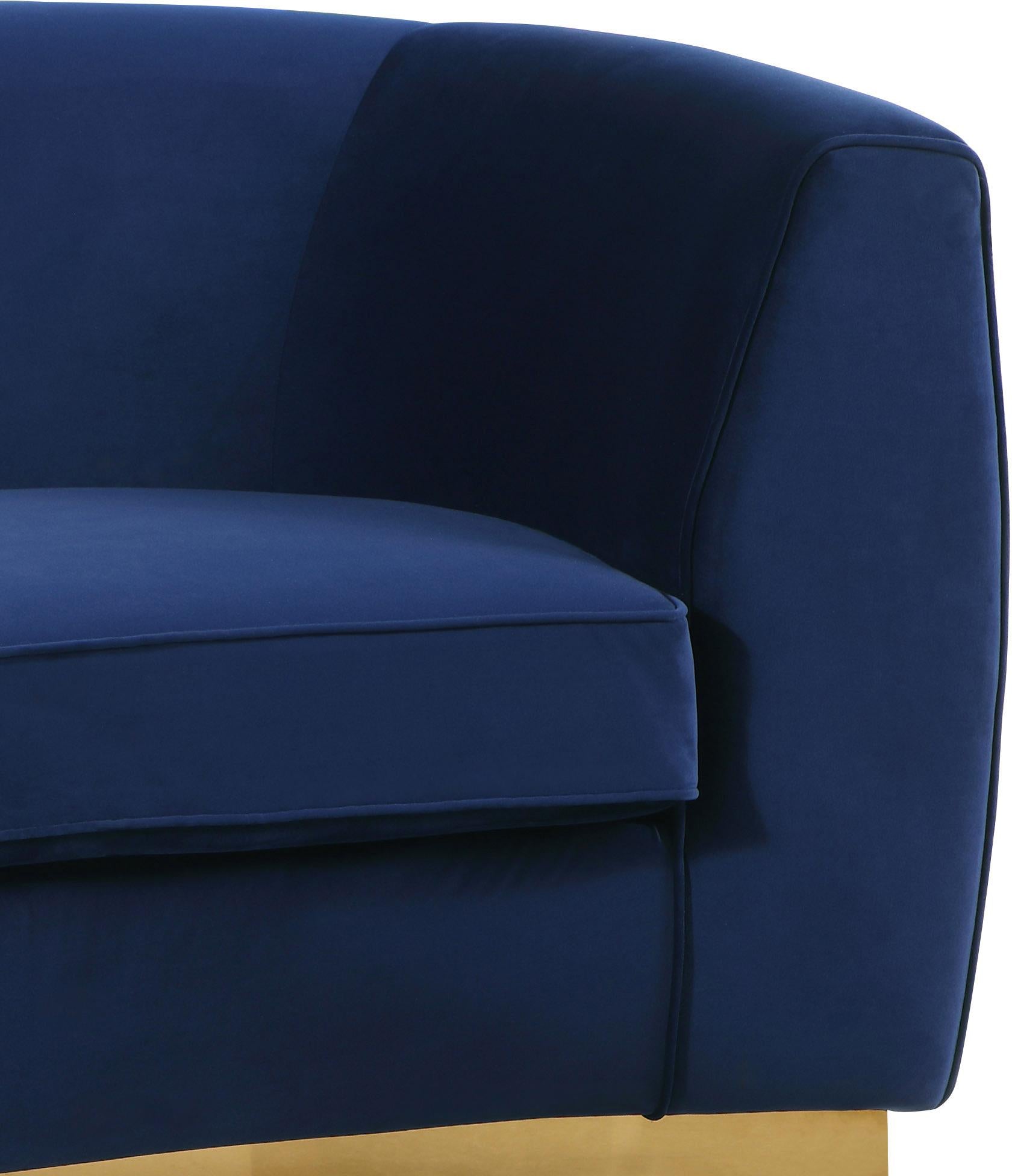 Julian Navy Velvet Loveseat - Luxury Home Furniture (MI)