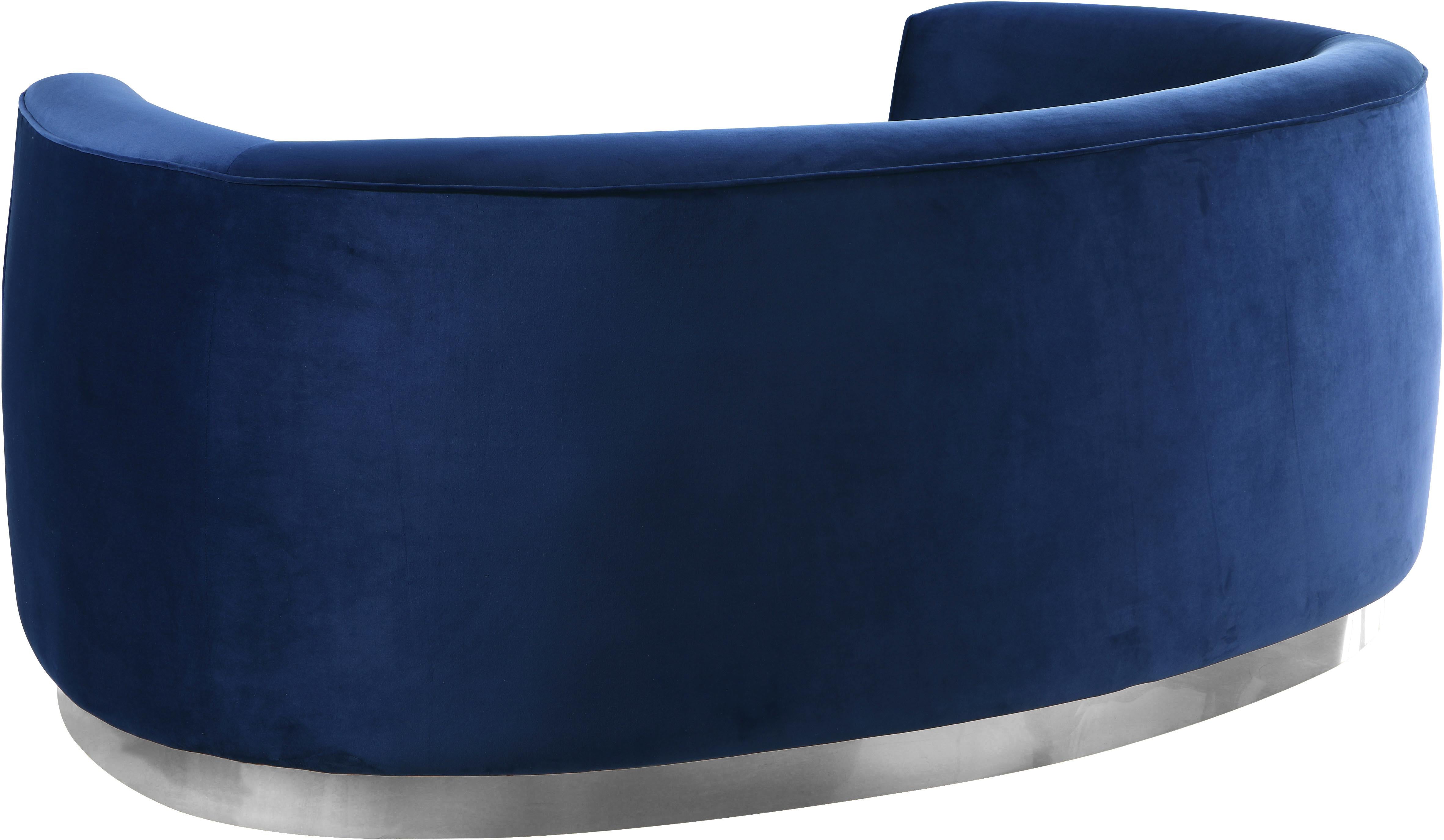 Julian Navy Velvet Loveseat - Luxury Home Furniture (MI)