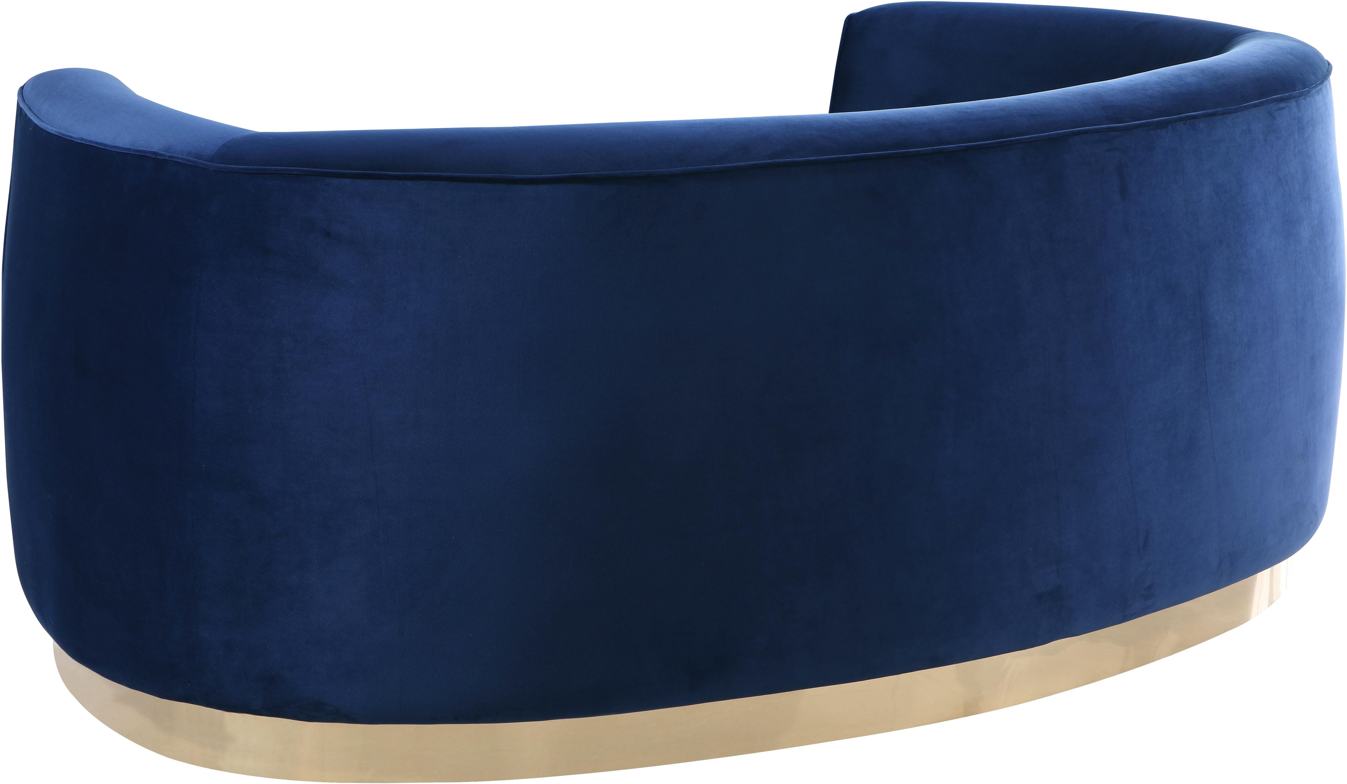 Julian Navy Velvet Loveseat - Luxury Home Furniture (MI)
