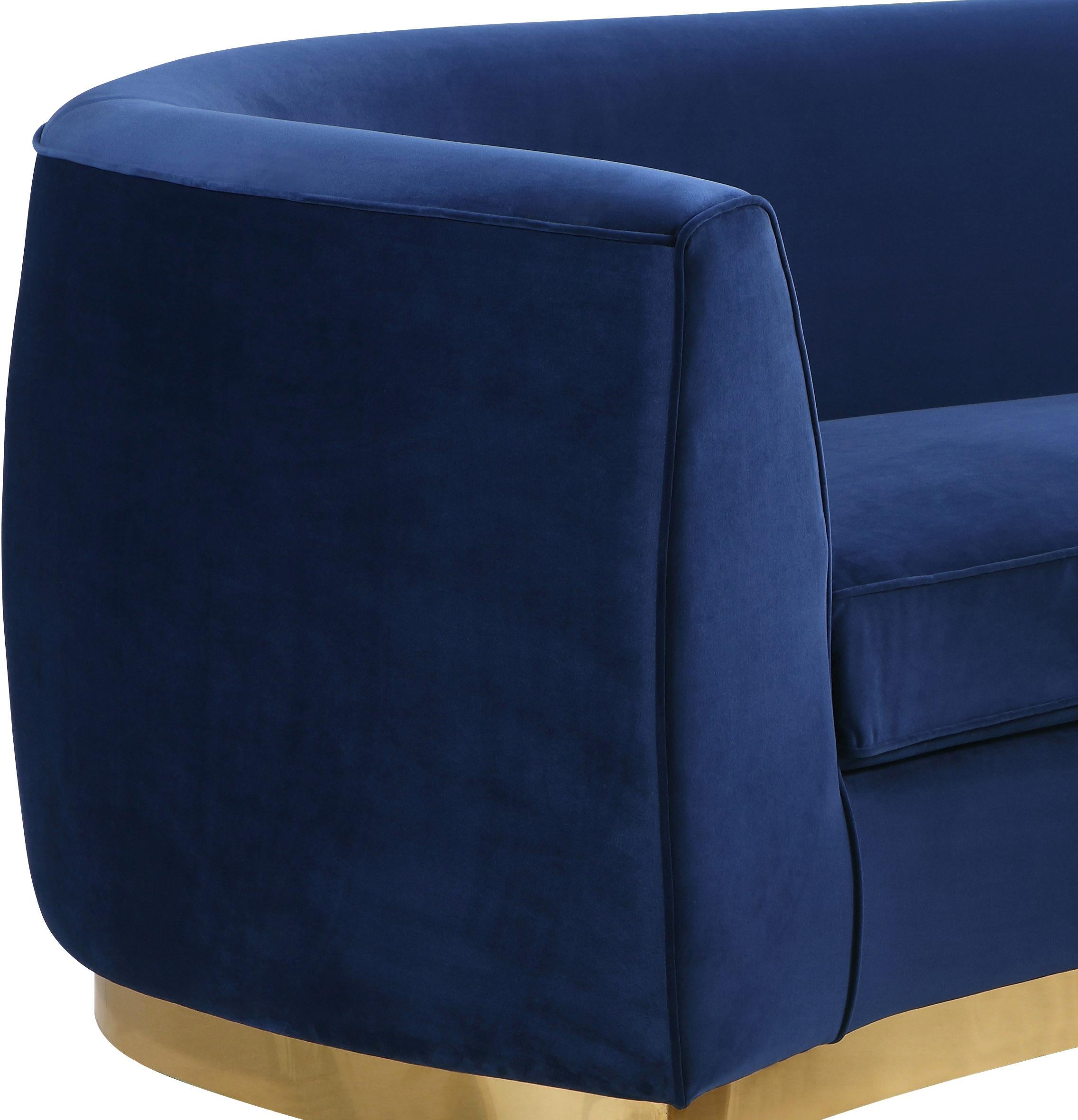 Julian Navy Velvet Loveseat - Luxury Home Furniture (MI)