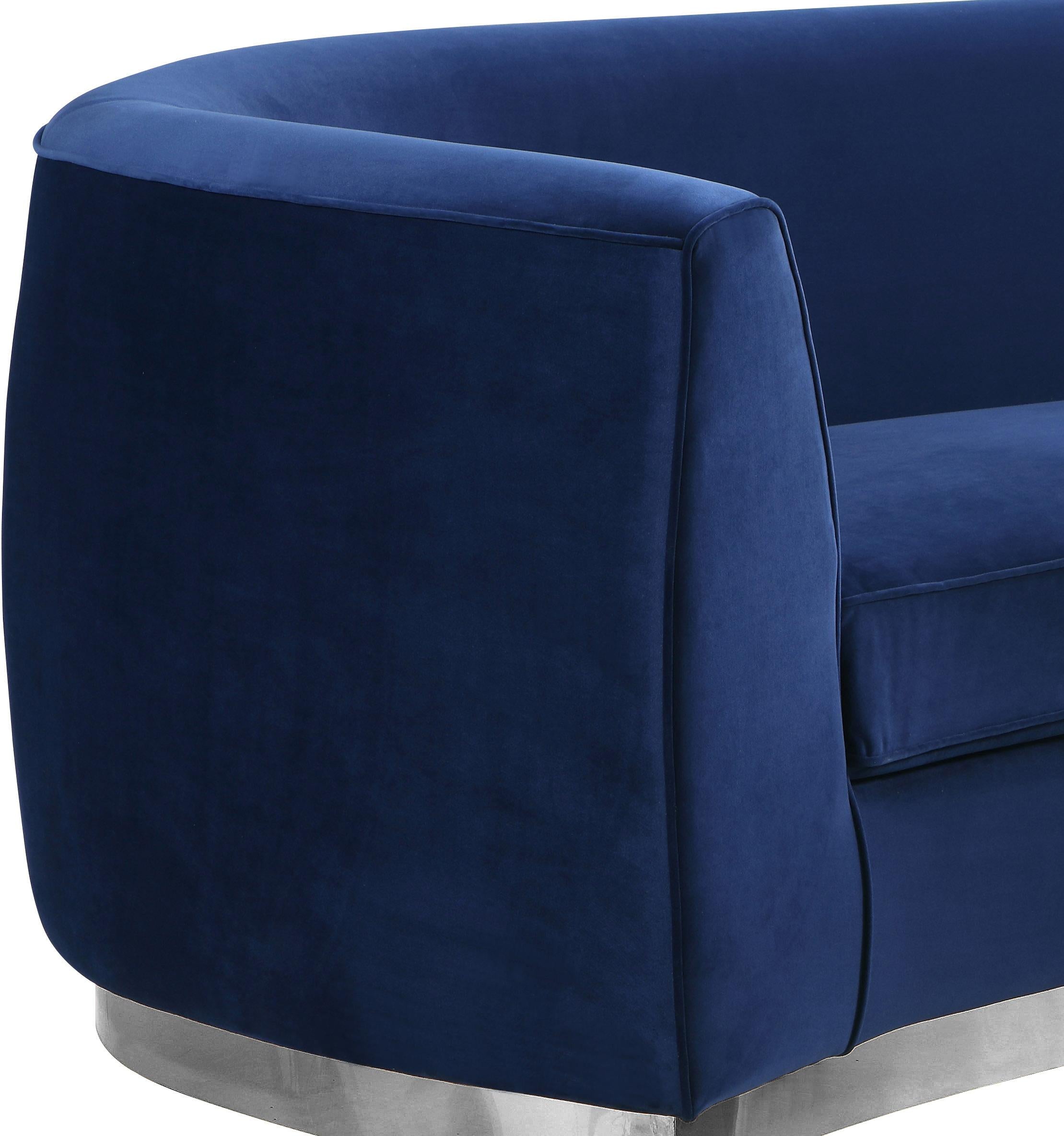 Julian Navy Velvet Loveseat - Luxury Home Furniture (MI)