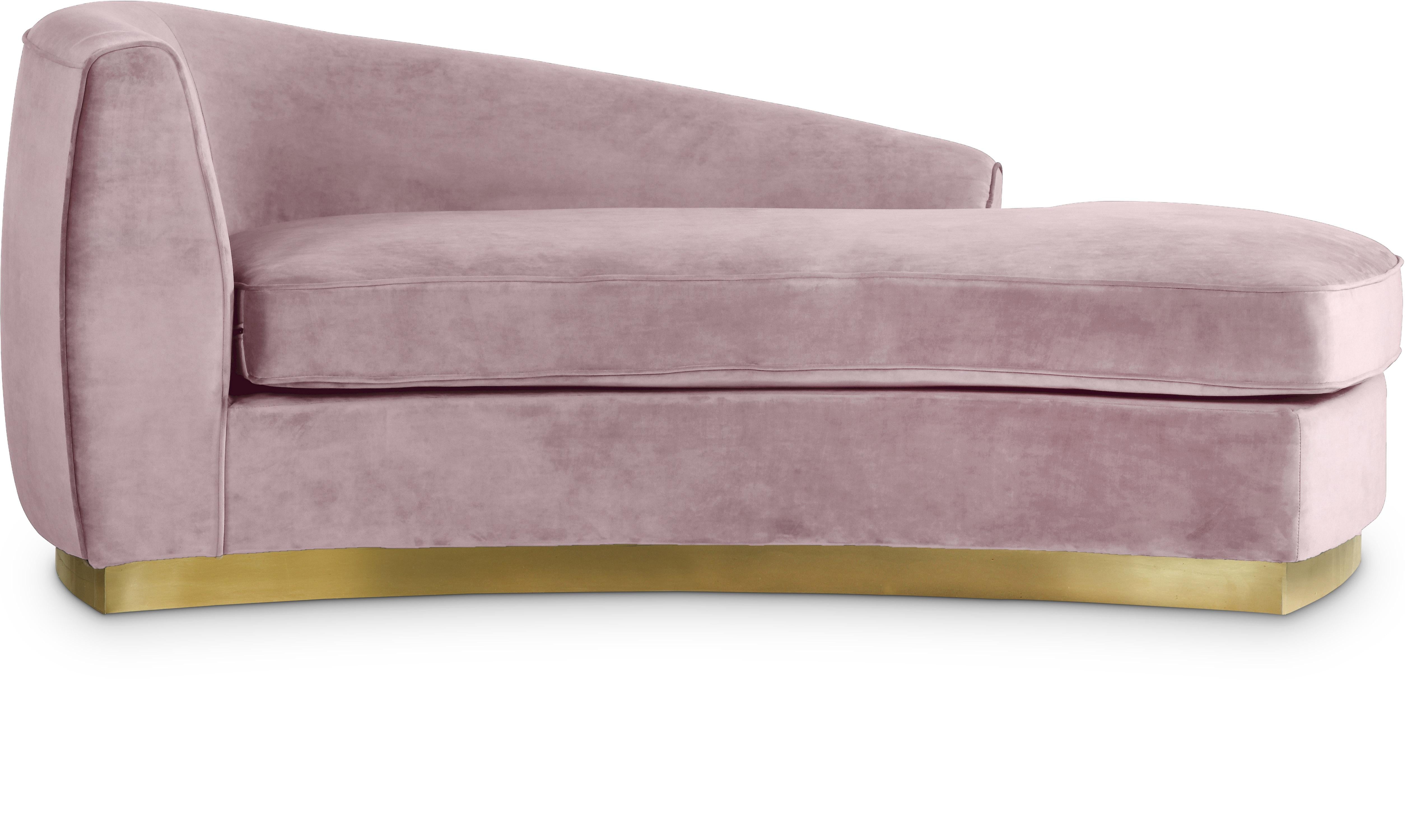 Julian Pink Velvet Chaise - Luxury Home Furniture (MI)